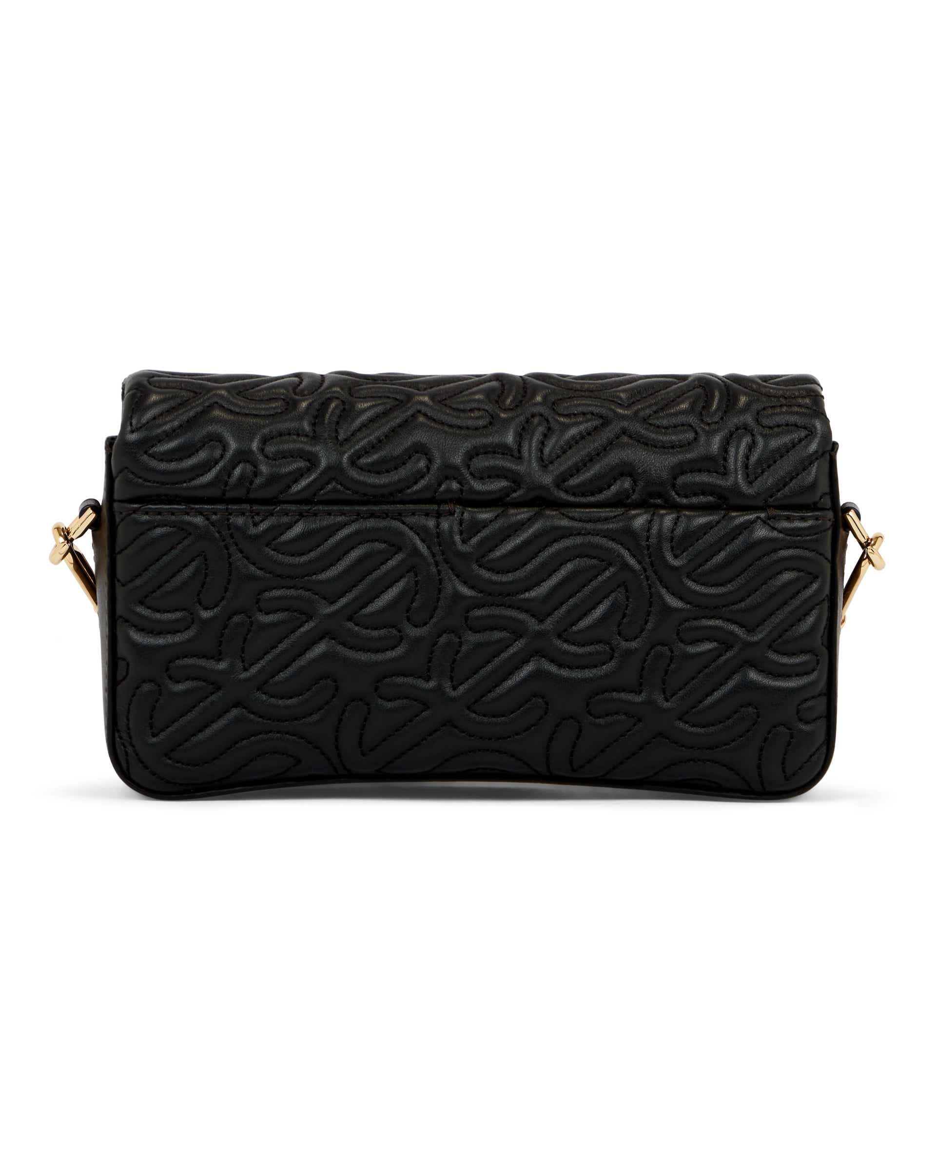 ECCO PINCH BAG S QUILTED WAVE レザークロスボディバッグ - ブラック - Back