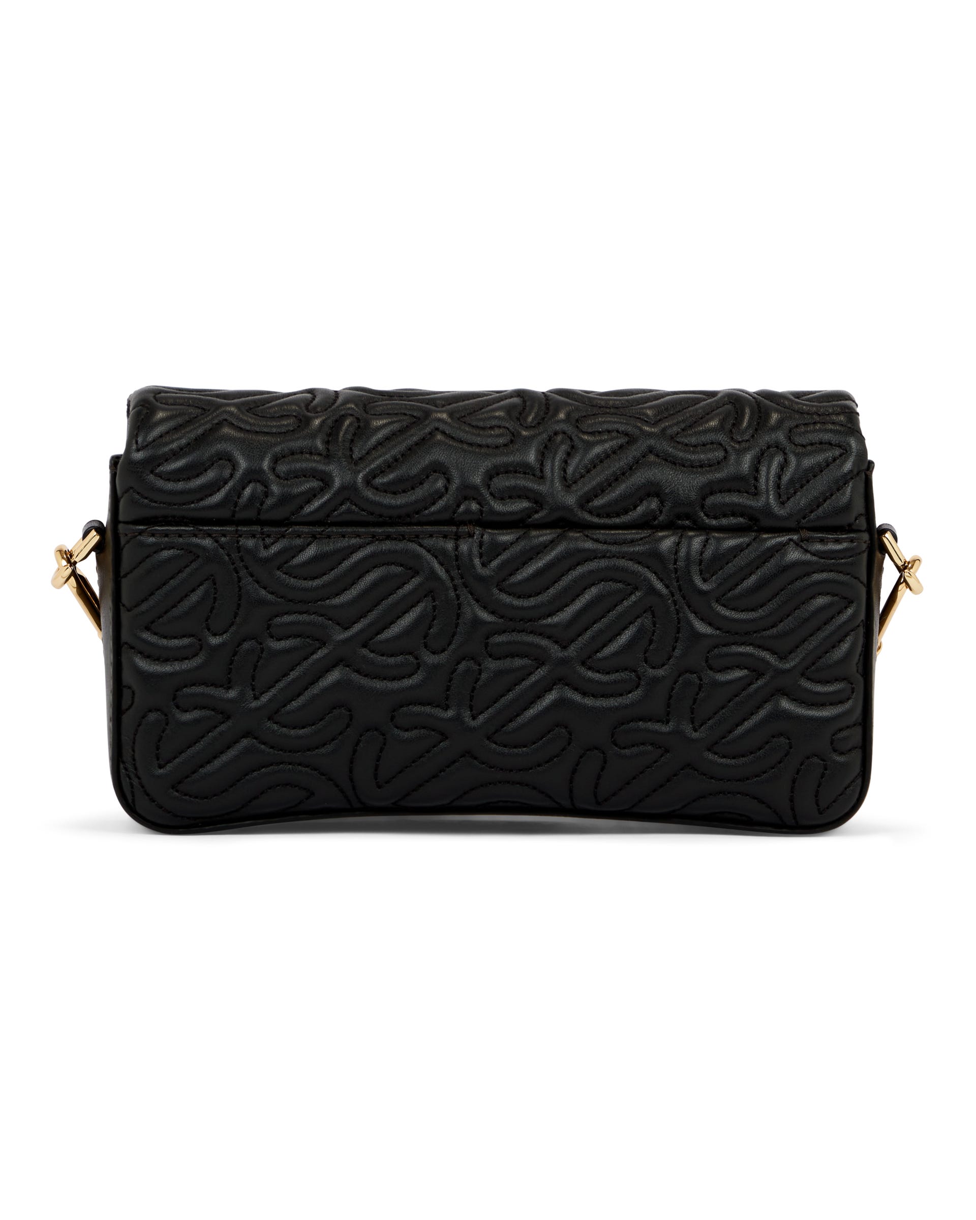 ECCO PINCH BAG S QUILTED WAVE レザークロスボディバッグ - ブラック - Back