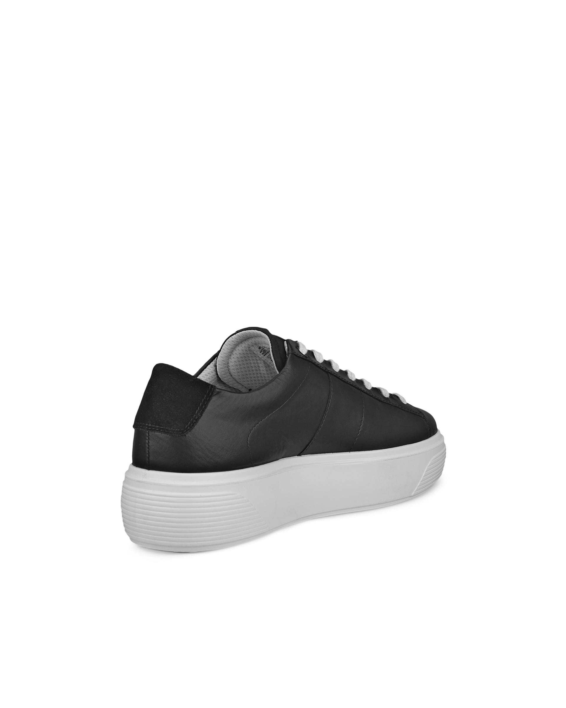 Women's ECCO® Street Platform Leather Sneaker Black