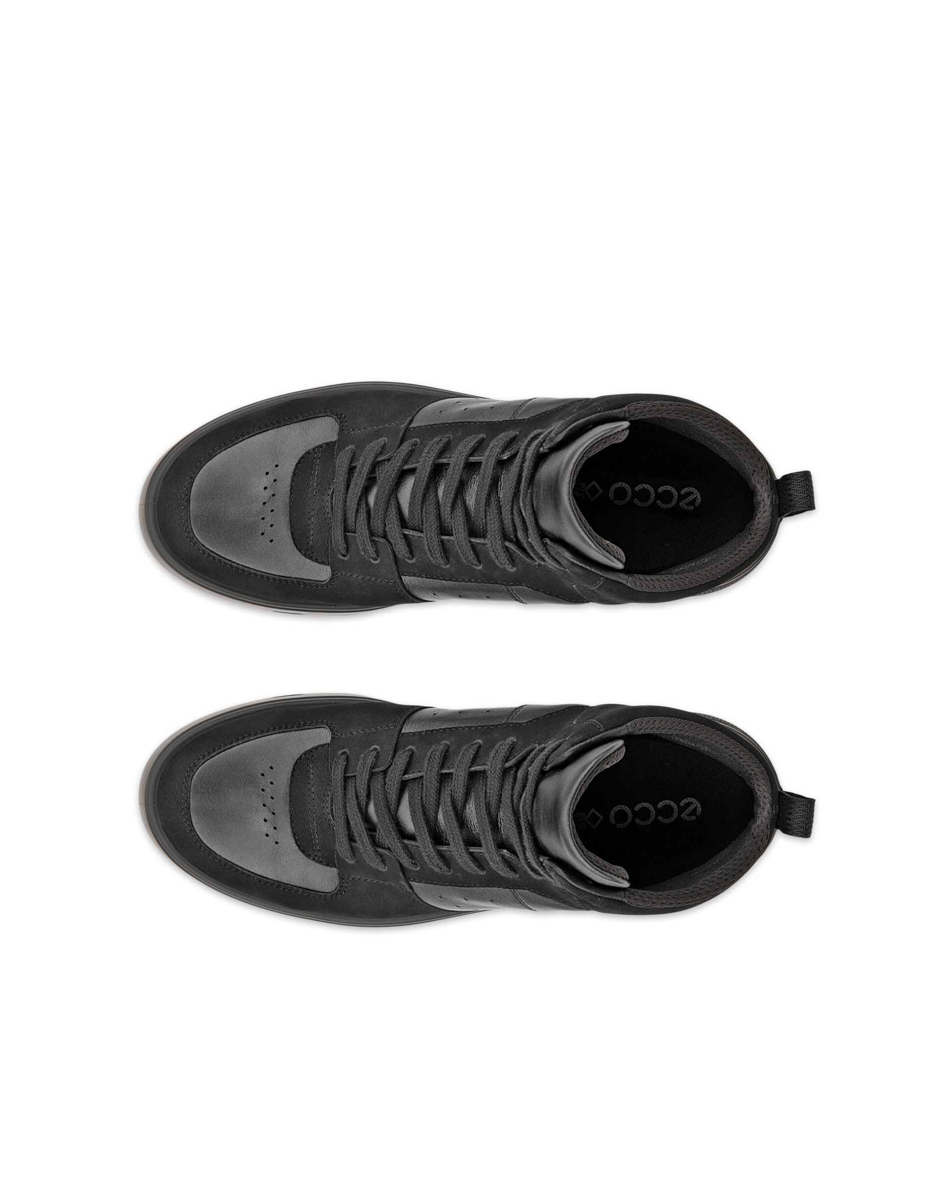 ECCO® Street 720 női magasszárú bőr sneaker - Fekete - Top left pair
