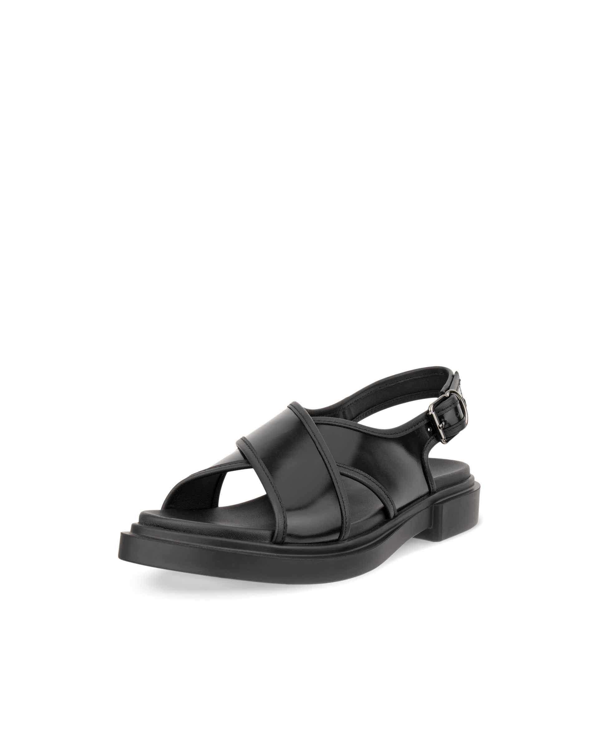 Women's ECCO® Metropole Seoul Leather Slingback Sandal - Black - Main