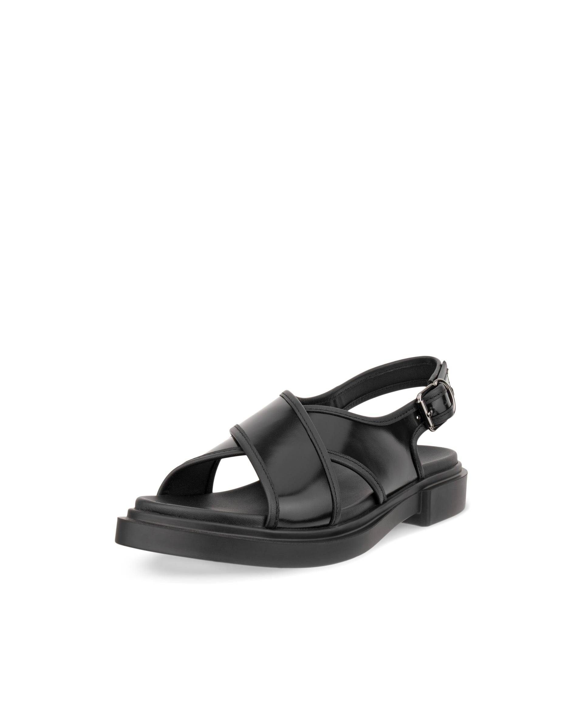 Women's ECCO® Metropole Seoul Leather Slingback Sandal - Black - Main