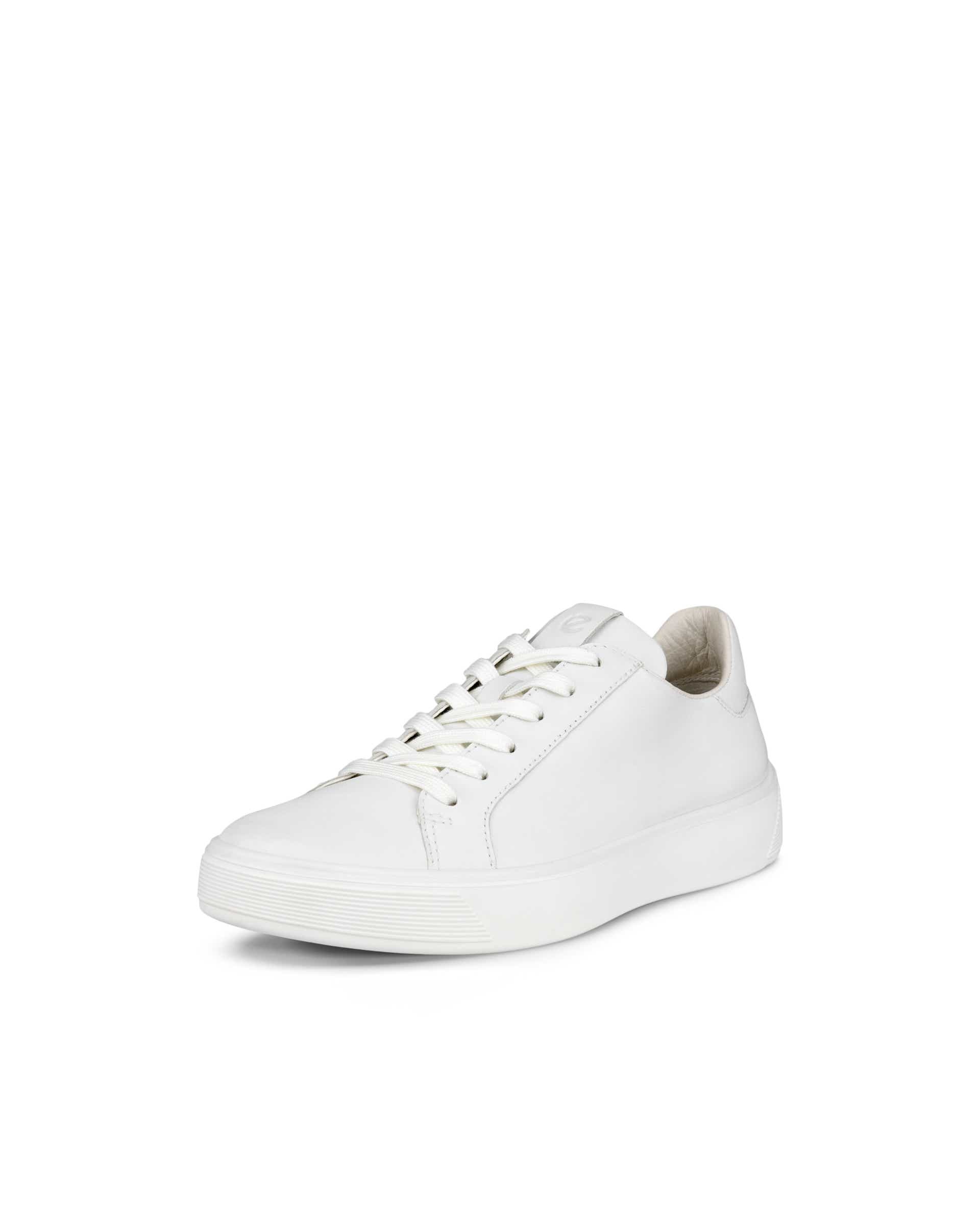 Women's ECCO® Street Tray Leather Trainer - White - Main