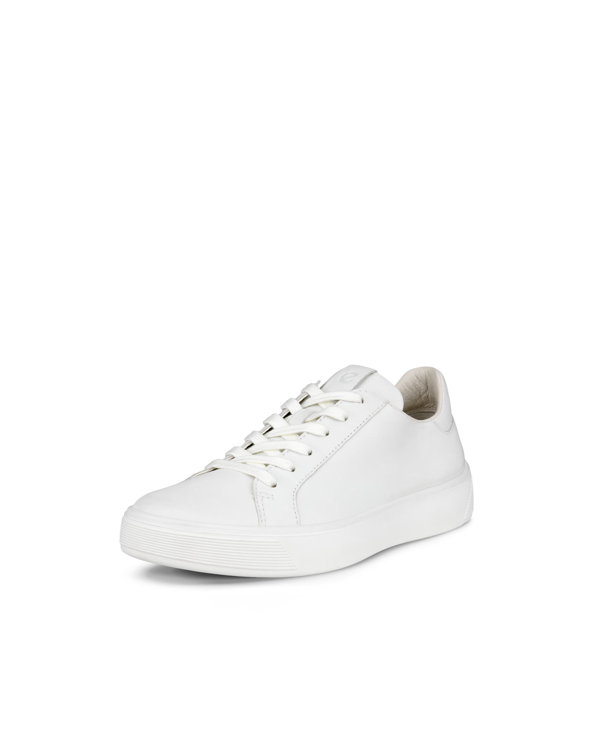 Women's ECCO® Street Tray Leather Trainer - White - Main