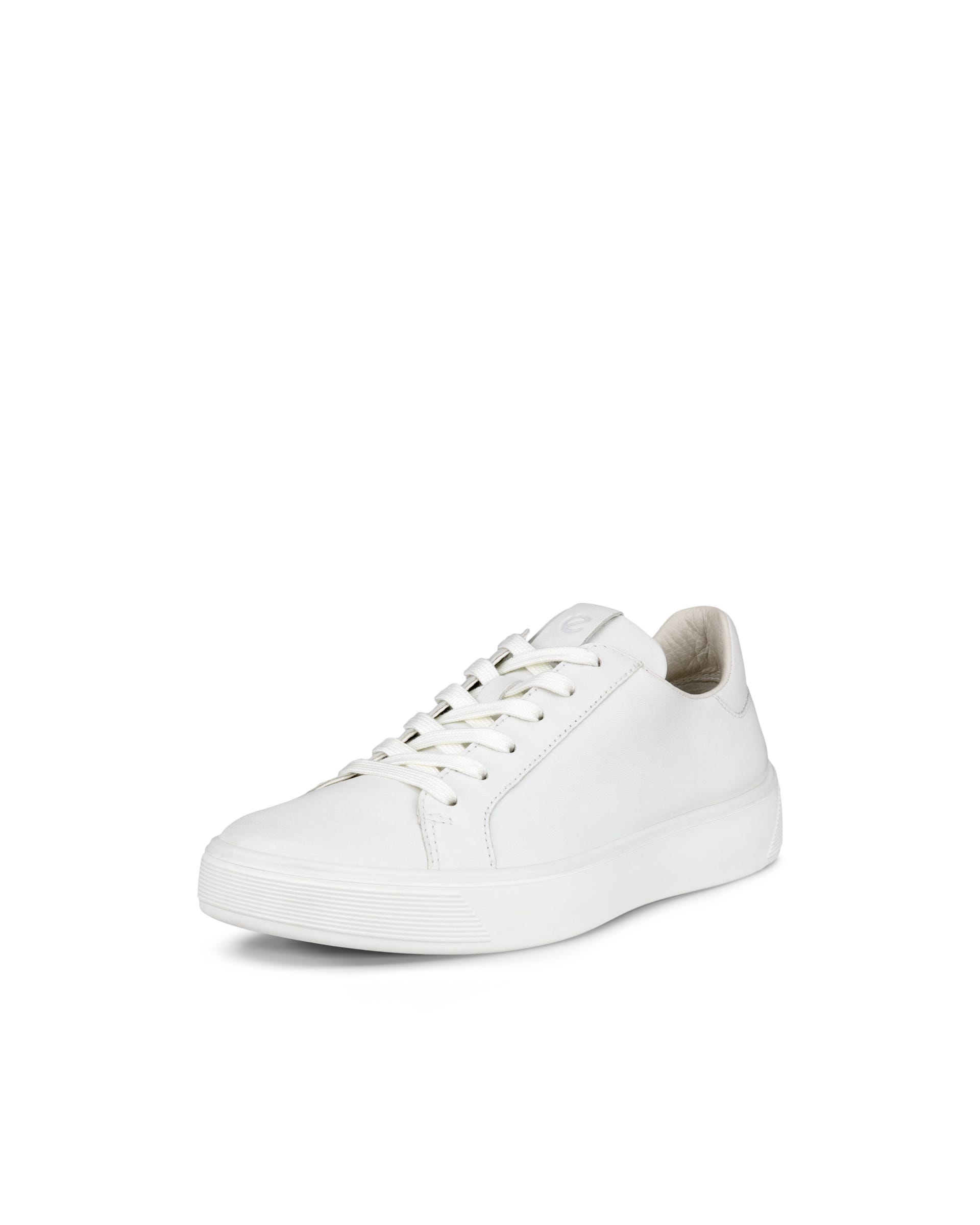Women's ECCO® Street Tray Leather Trainer - White - Main
