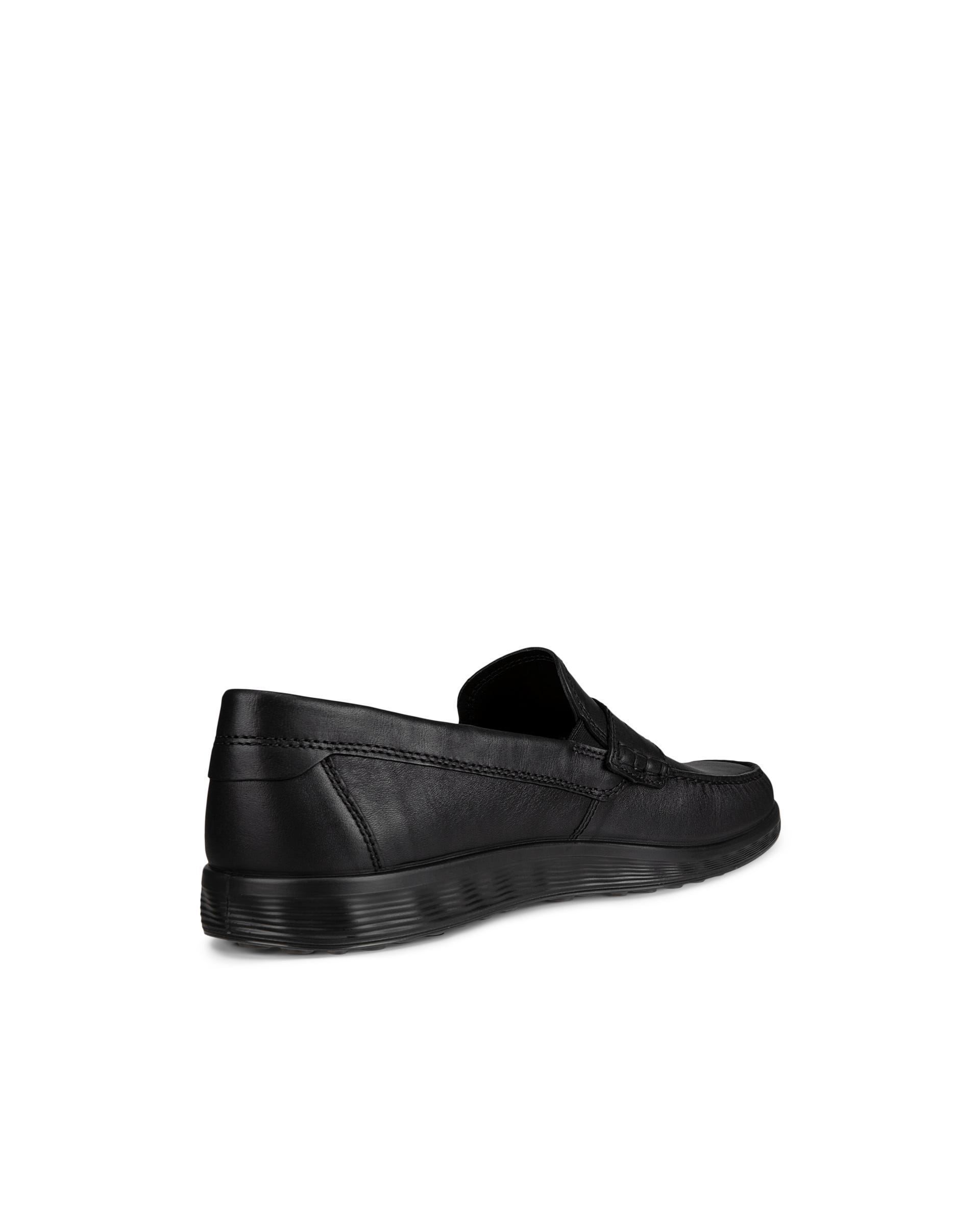 ECCO S LITE MOC MEN'S PENNY LOAFER BOAT SHOE - Black - Back