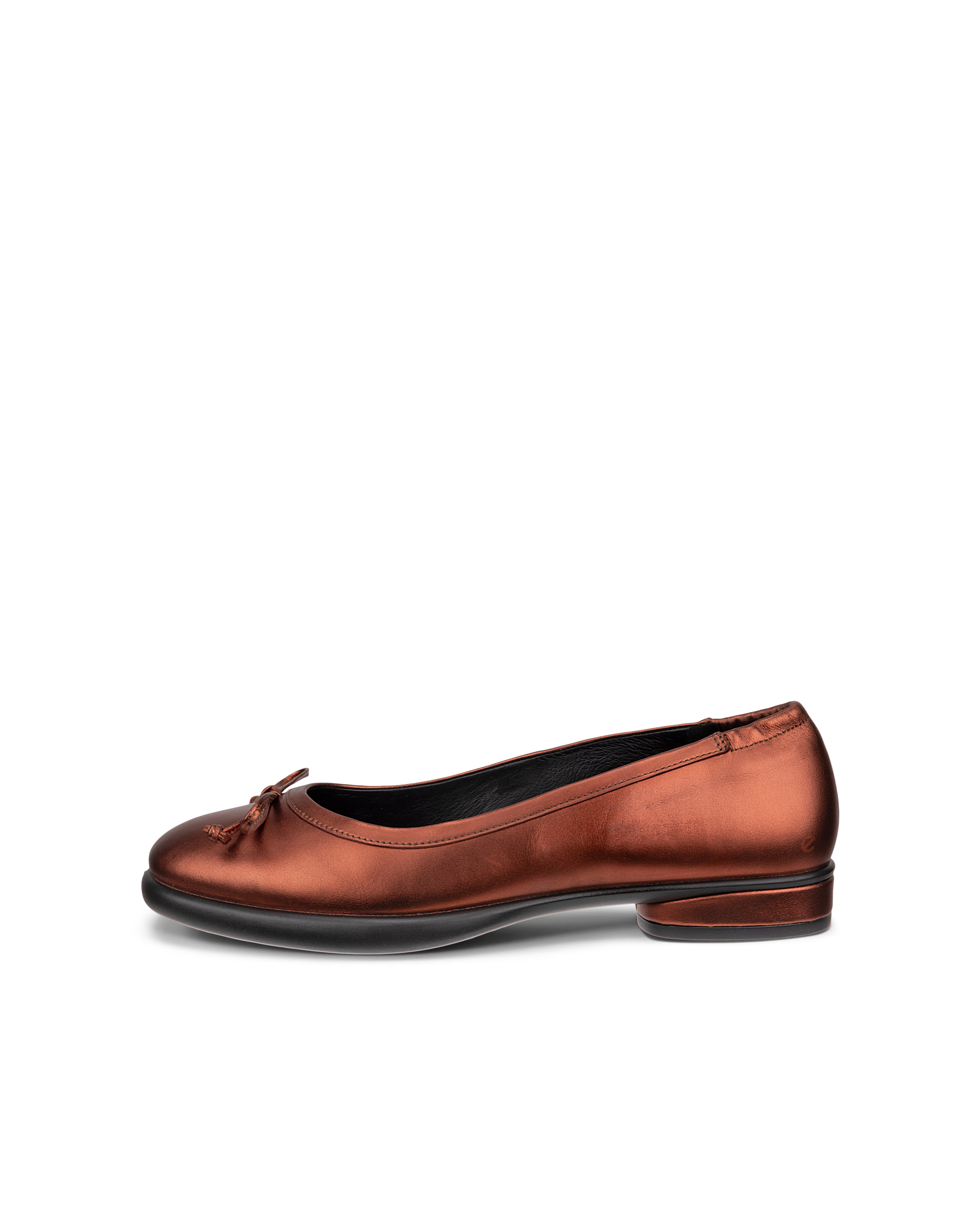 Women's ECCO® Sculpted LX 15 BOW Leather Ballerina - Bronze - Outside