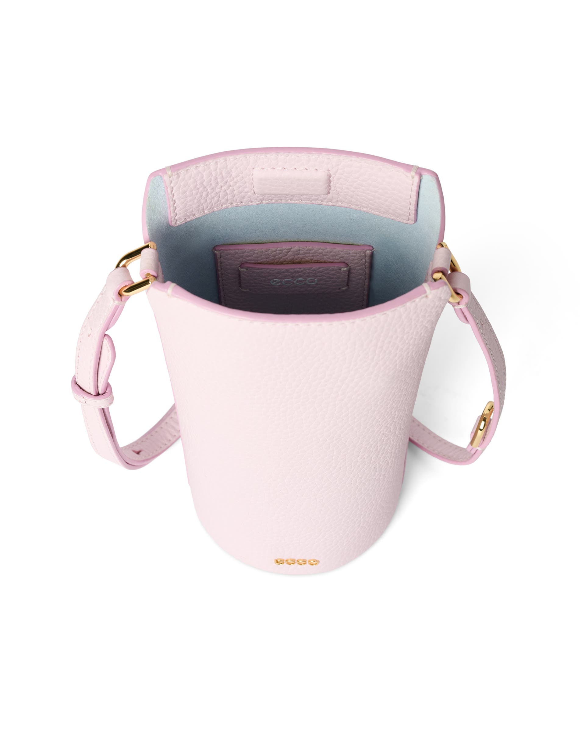 Kožená crossbody kabelka ECCO® Pot - Růžová - Inside