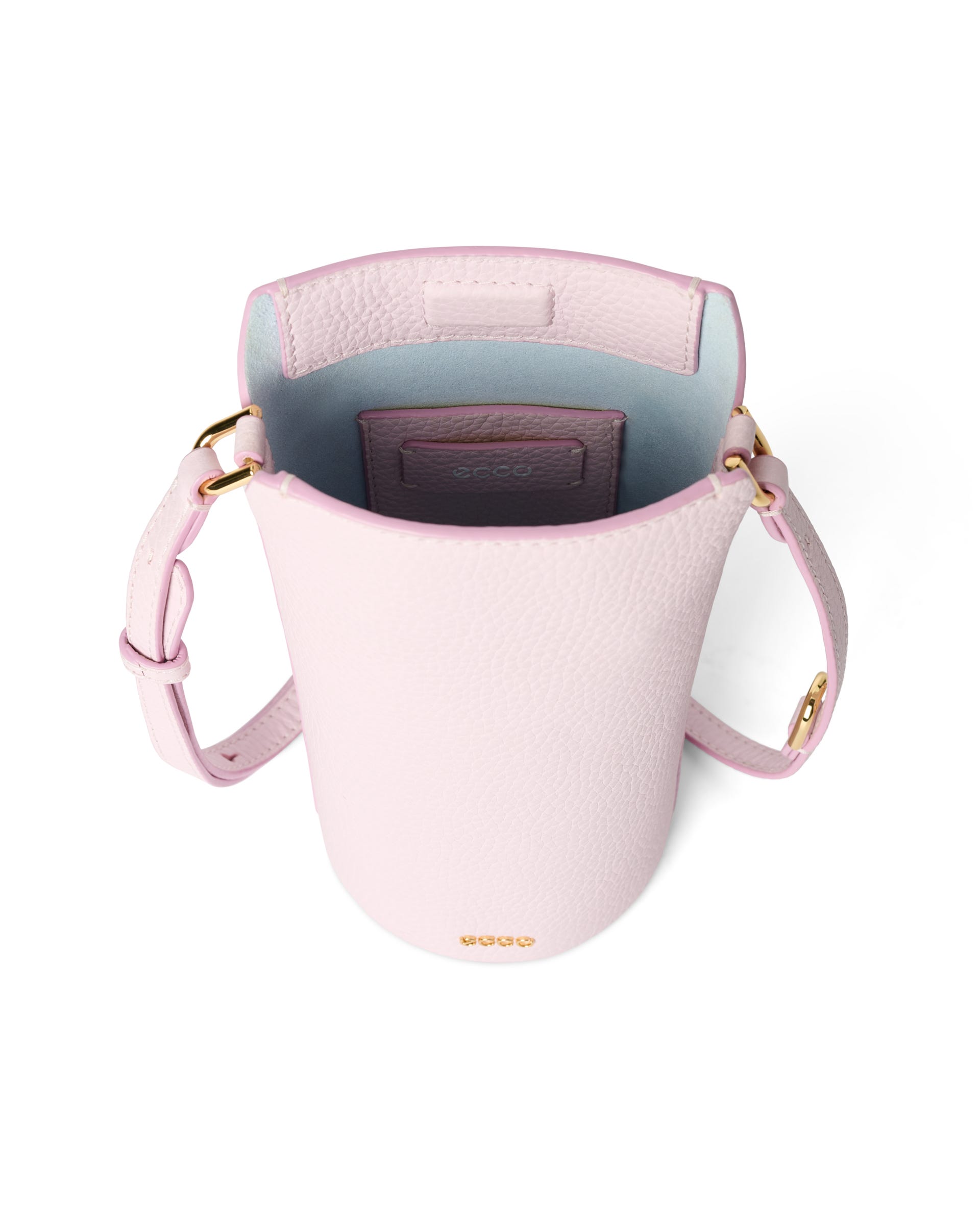 Kožená crossbody kabelka ECCO® Pot - Růžová - Inside