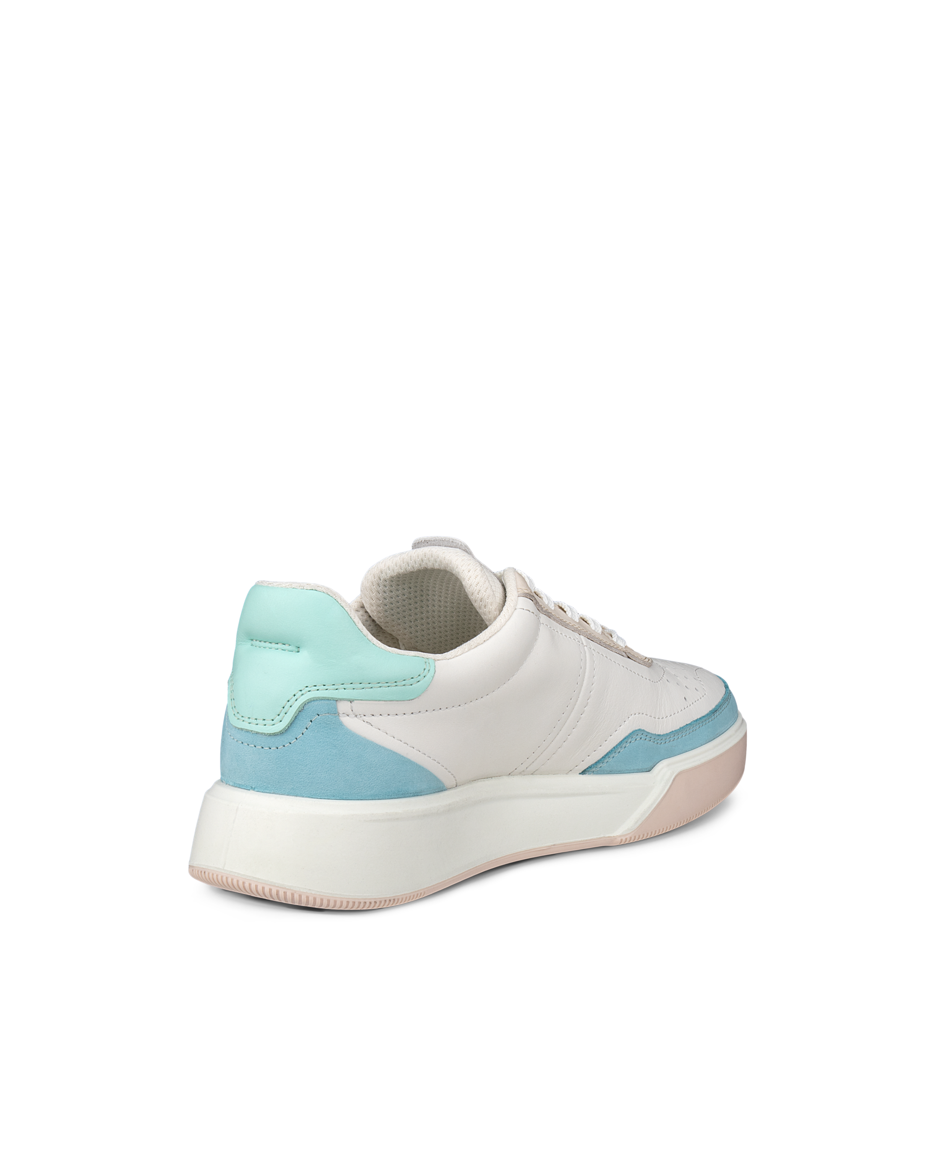 ECCO® Street Court baskets en cuir pour femme - Blanc - Back