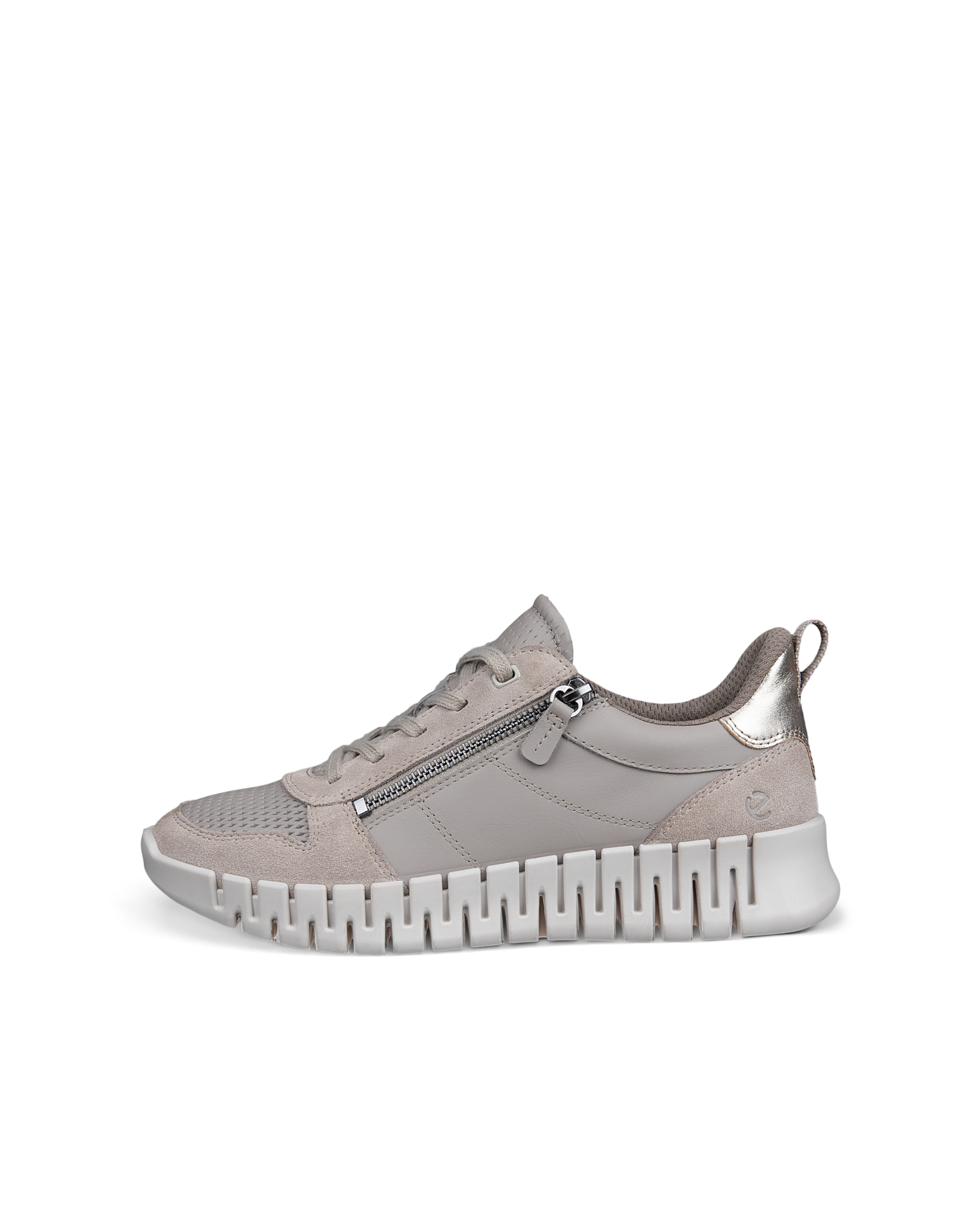 ECCO GRUUV - Women's Leather Trainer - Grey - 42