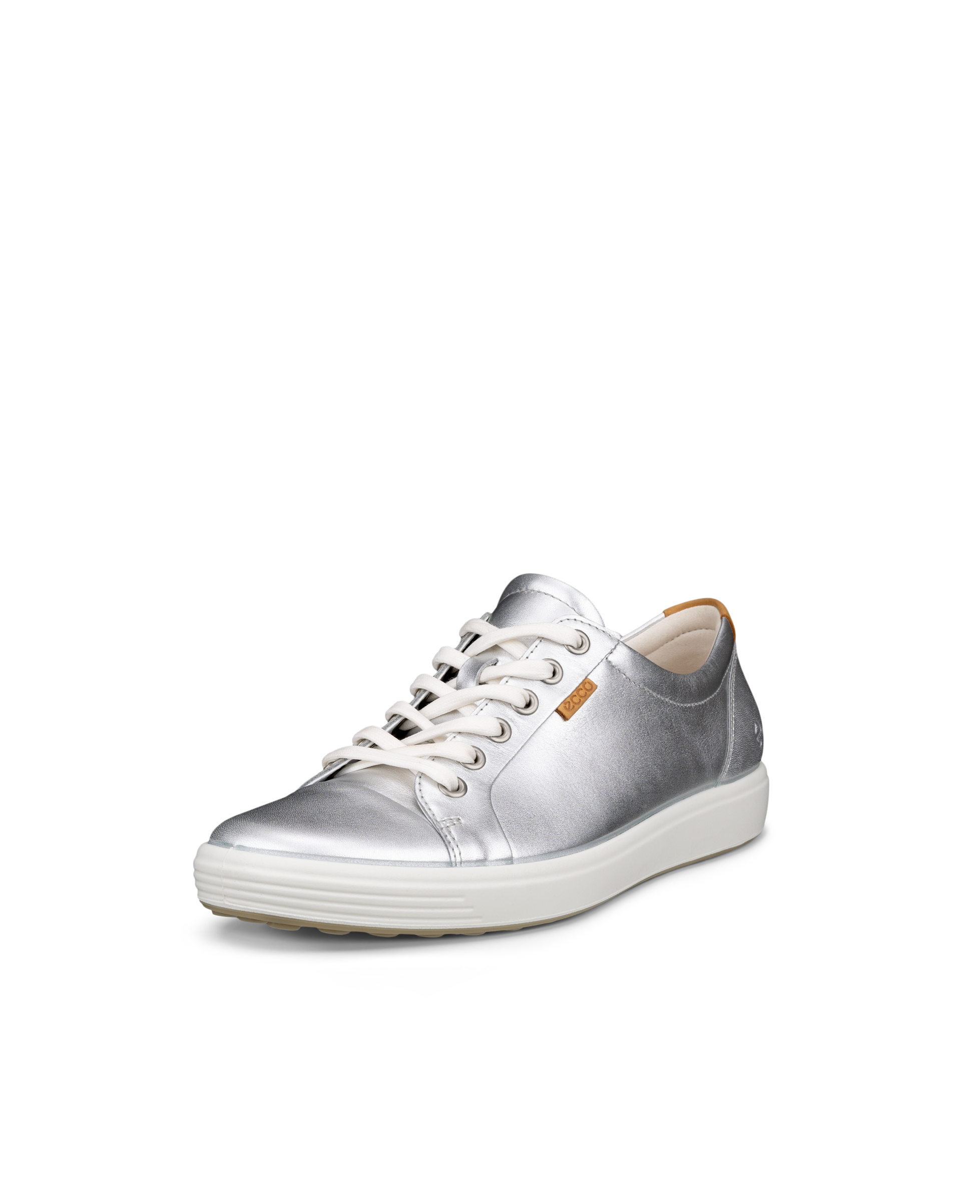 Zapatillas de piel ECCO® Soft 7 para mujer - Plateado - Main