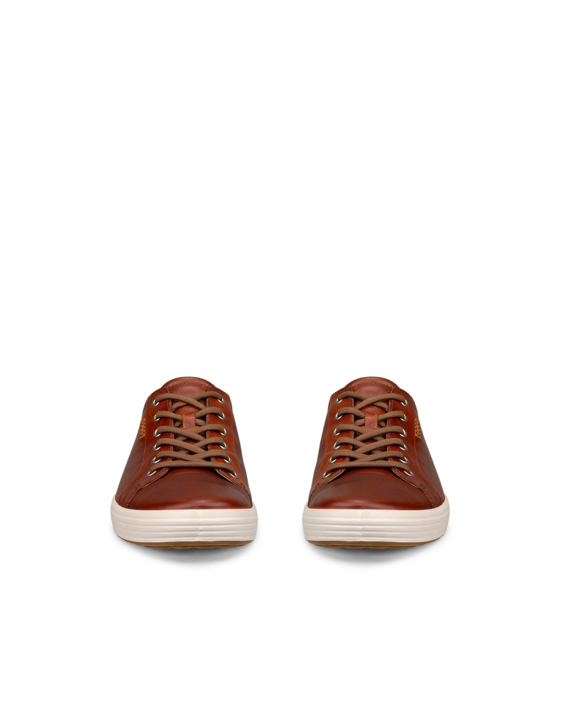 ECCO® Soft 7 baskets en cuir pour homme - Marron - Front pair