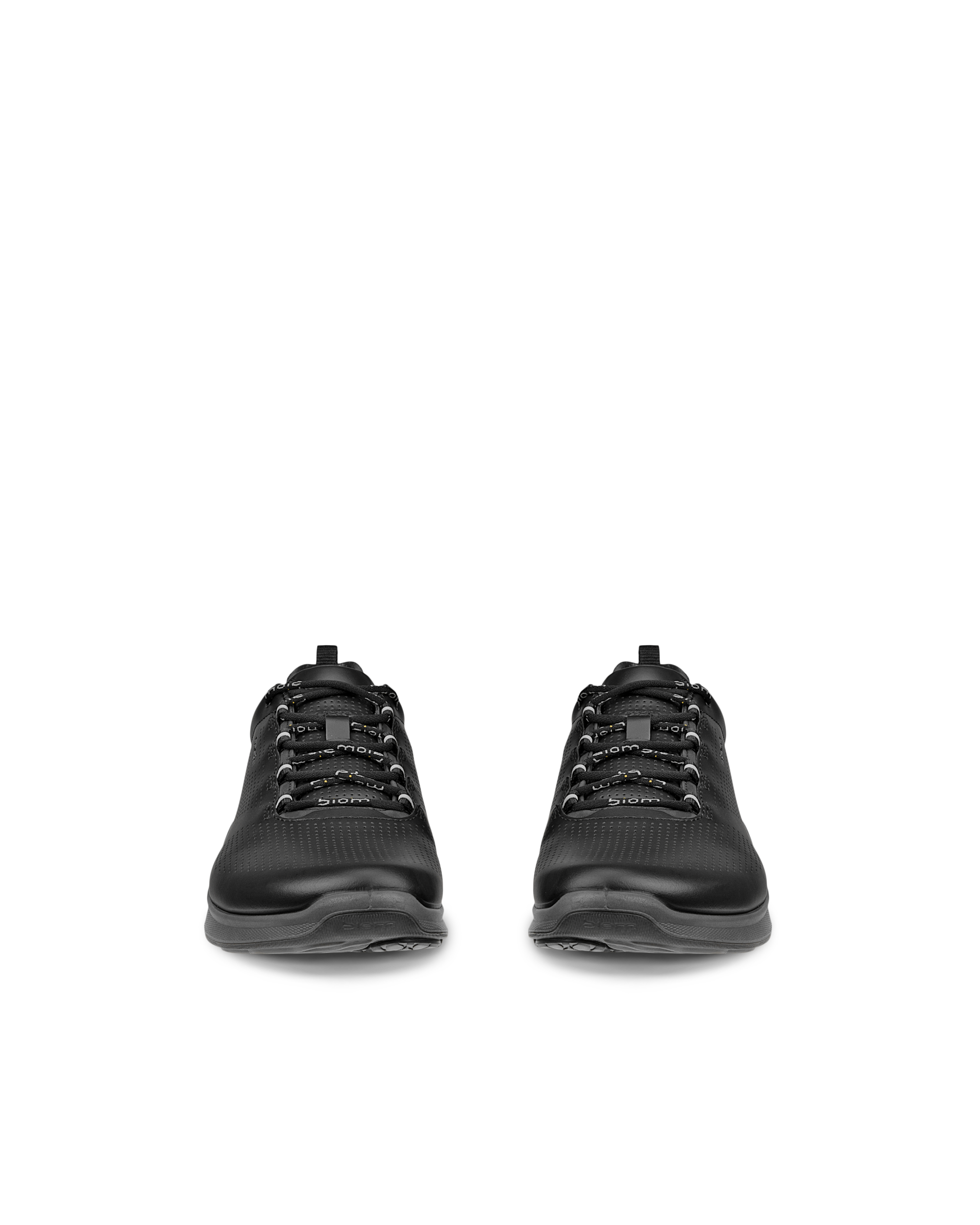 Women's ECCO® Biom Fjuel Leather Outdoor Sneaker - Black - Front pair