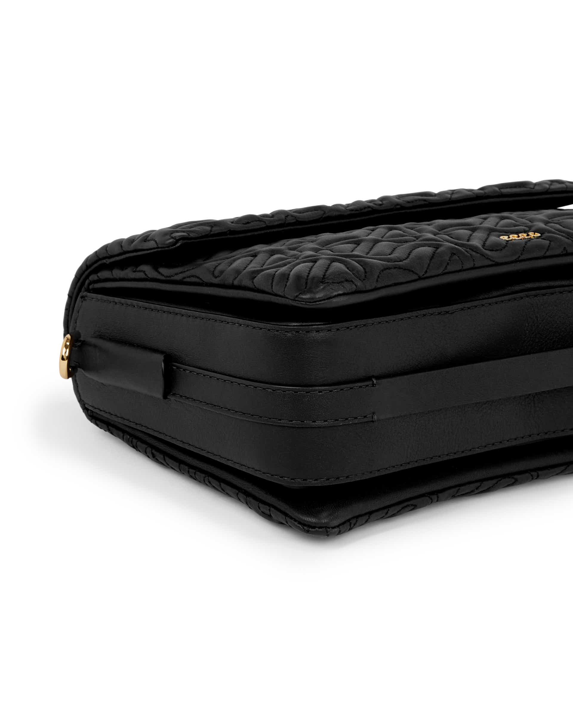 ECCO Pinch Large Quilted Wave レザークロスボディバッグ - ブラック - Detail-1