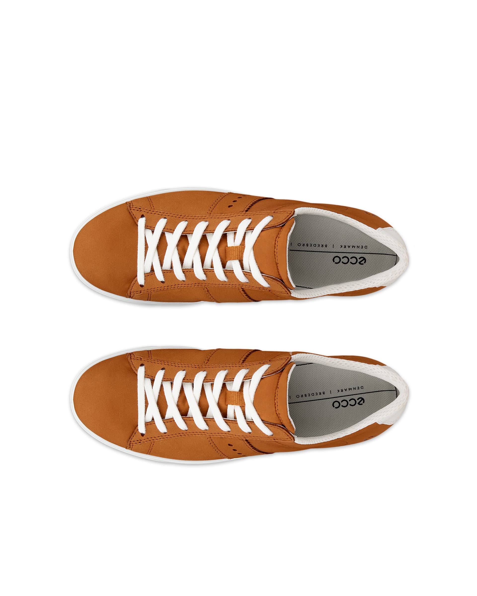 Women's ECCO® Street Lite Nubuck Sneaker - Brown - Top left pair