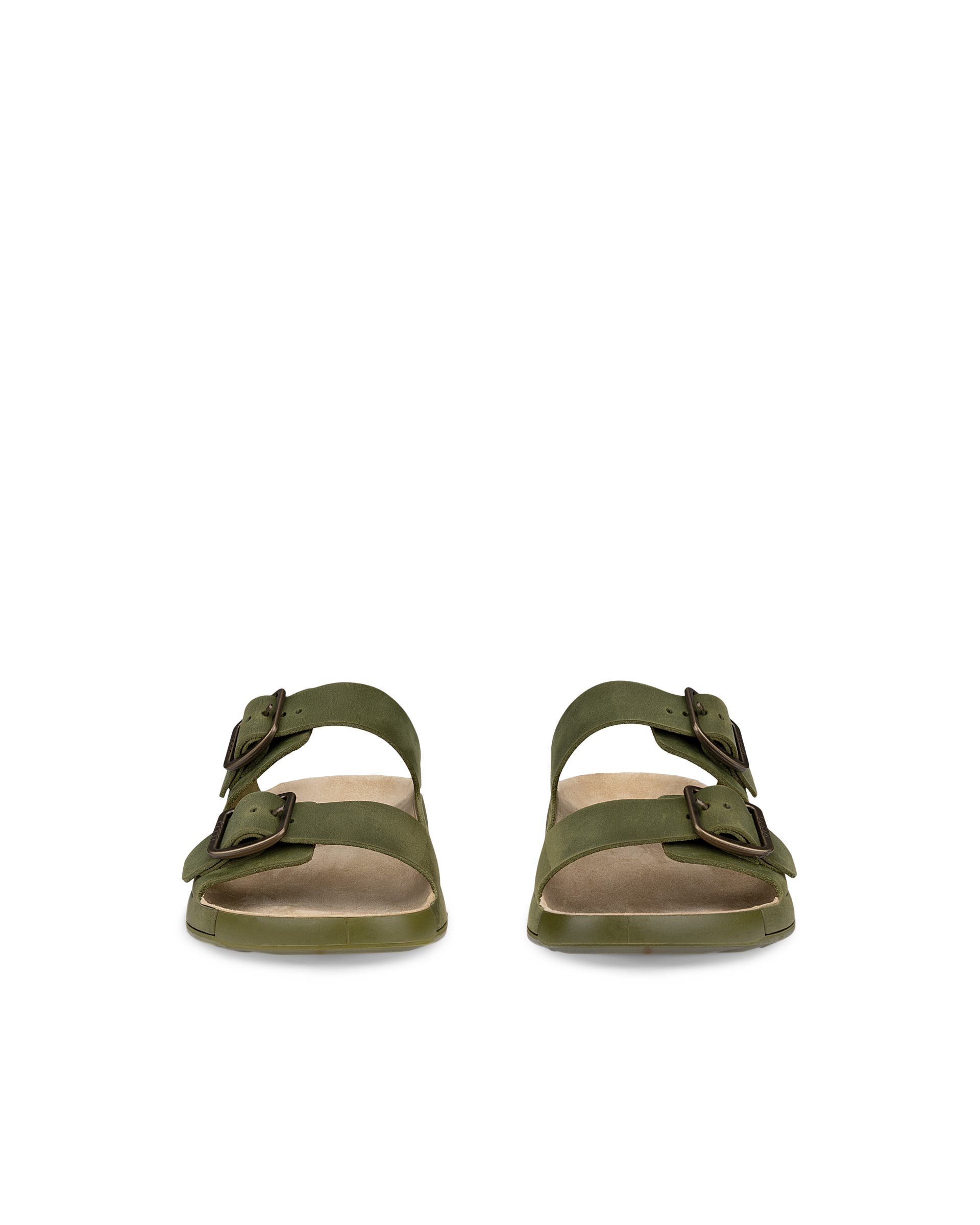 Pánske nubukové sandále 2 remienky ECCO® Cozmo - Zelená - Front pair