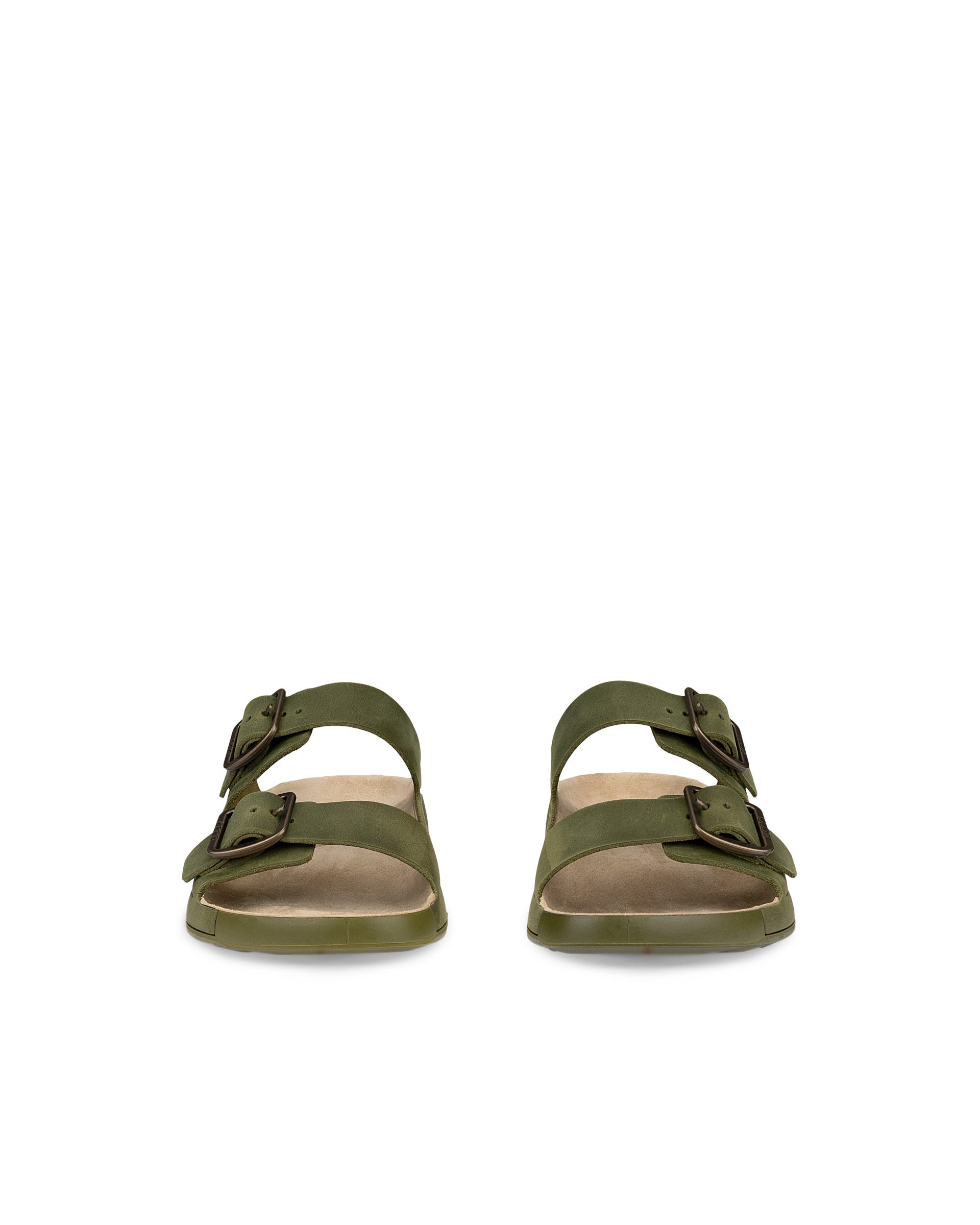 Pánske nubukové sandále 2 remienky ECCO® Cozmo - Zelená - Front pair