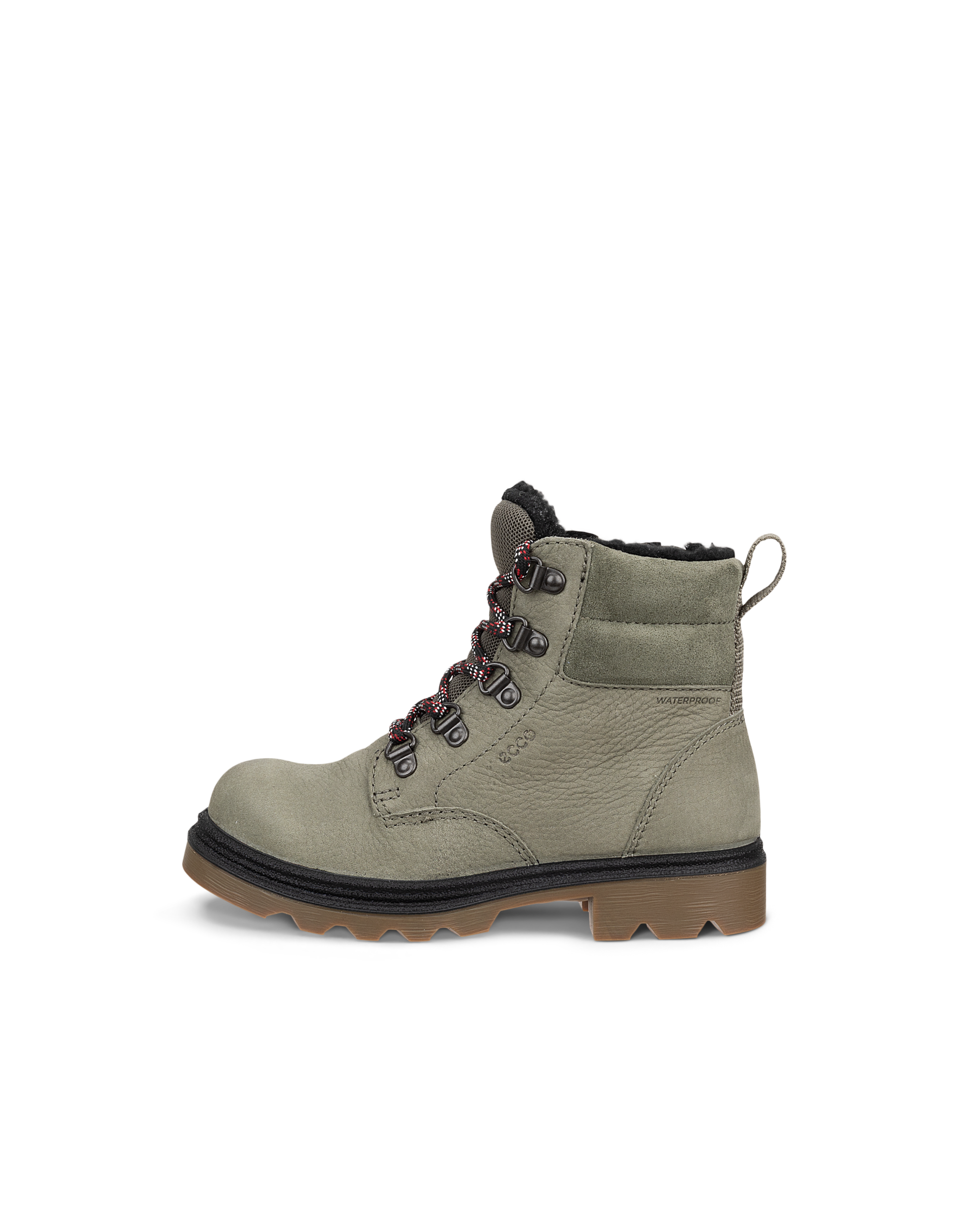 ECCO GRAINER - Kids' Nubuck Waterproof Lace-Up Boot - Grey - 28