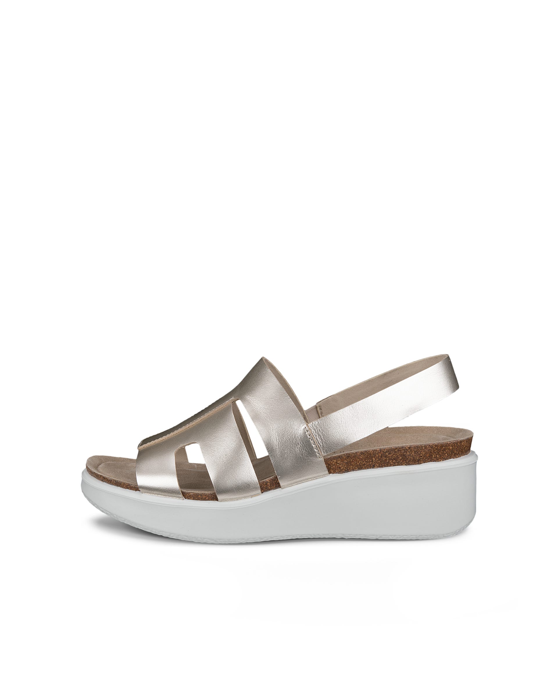 ECCO® Flowt Wedge Cork Skinnsandal med kilklack kork dam - Guld - Outside