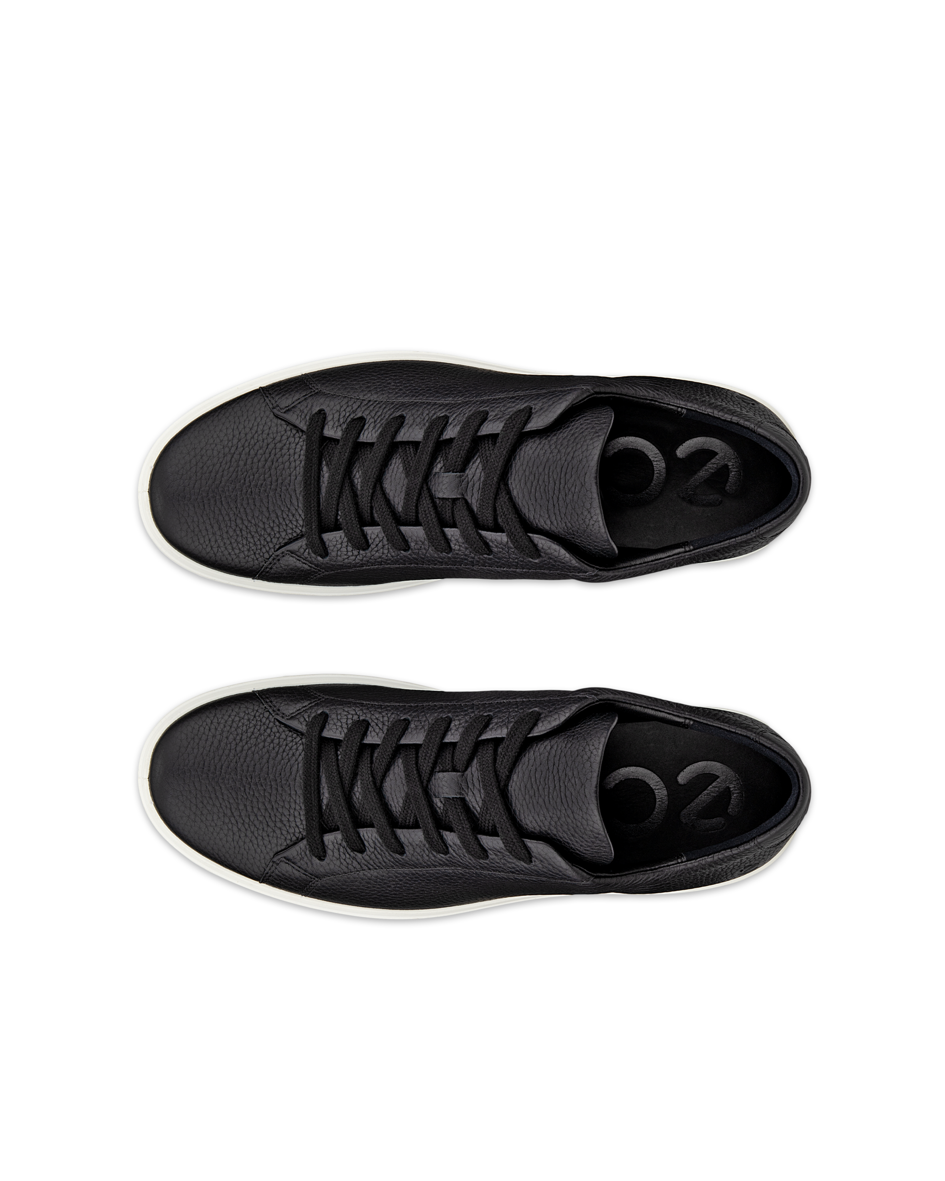 Men's ECCO® Soft 60 Leather Sneaker - Black - Top left pair