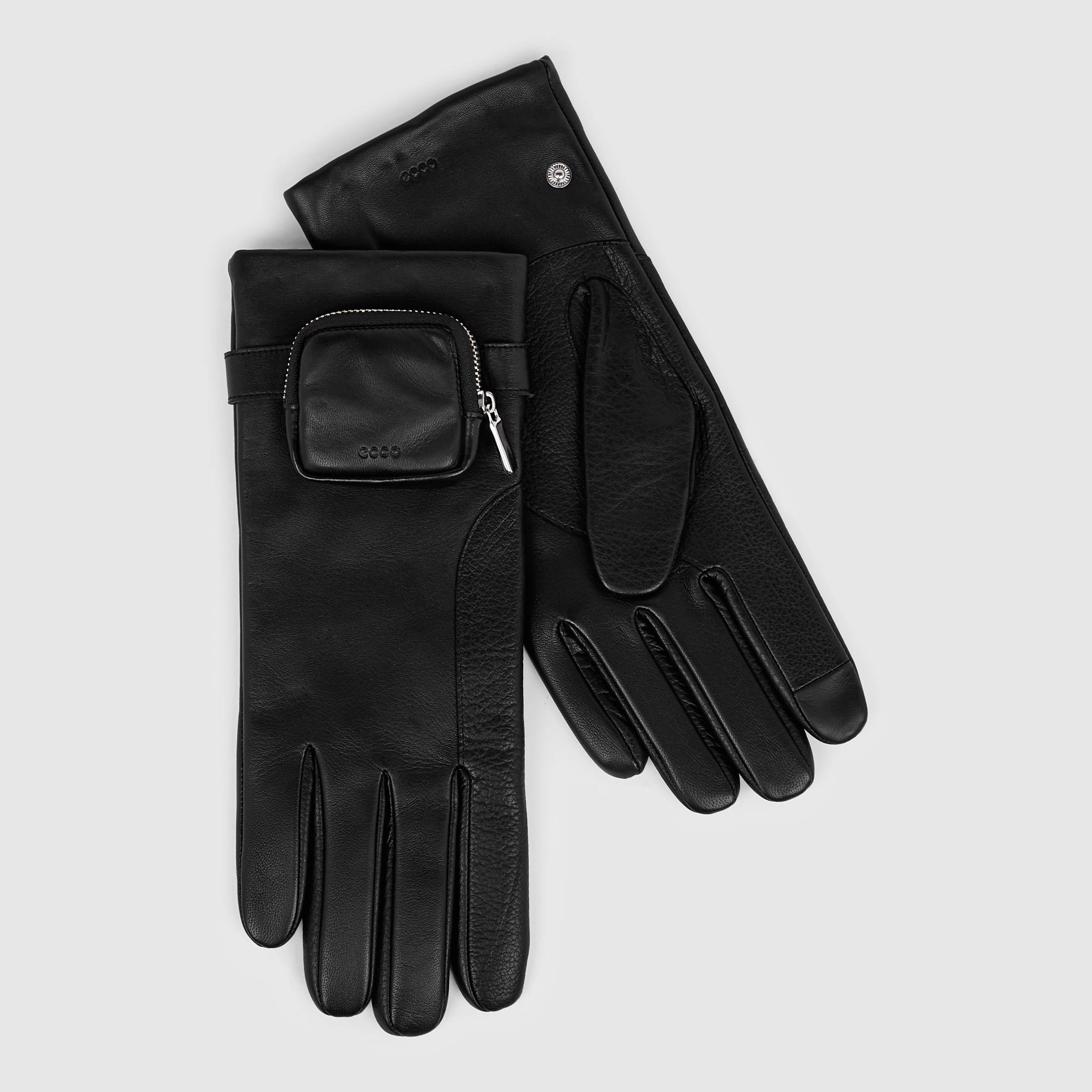 ECCO Mini Pouch Gloves メンズ レザーグローブ | ブラック
