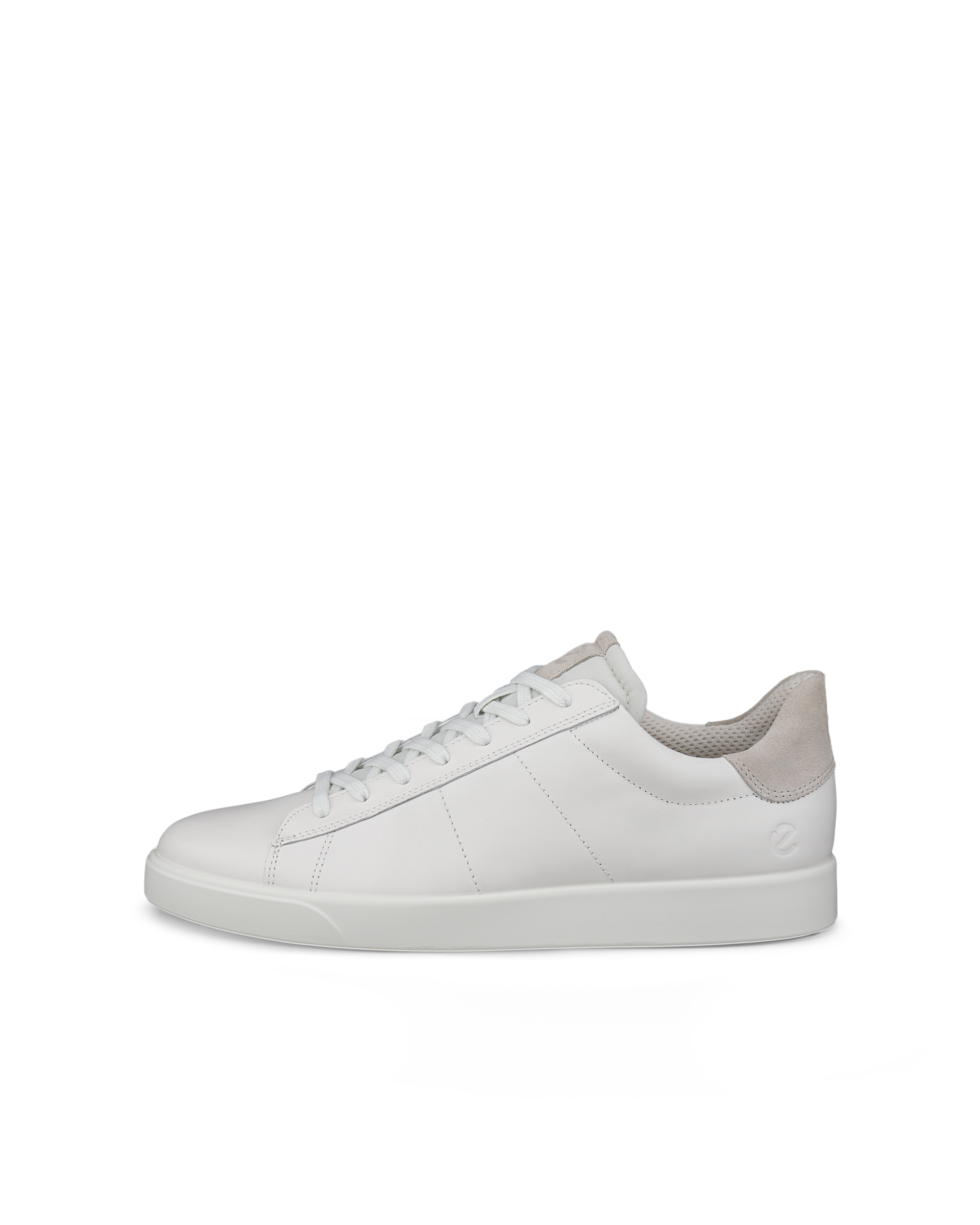 Men's ECCO® Street Lite Leather Trainer - White - Outside