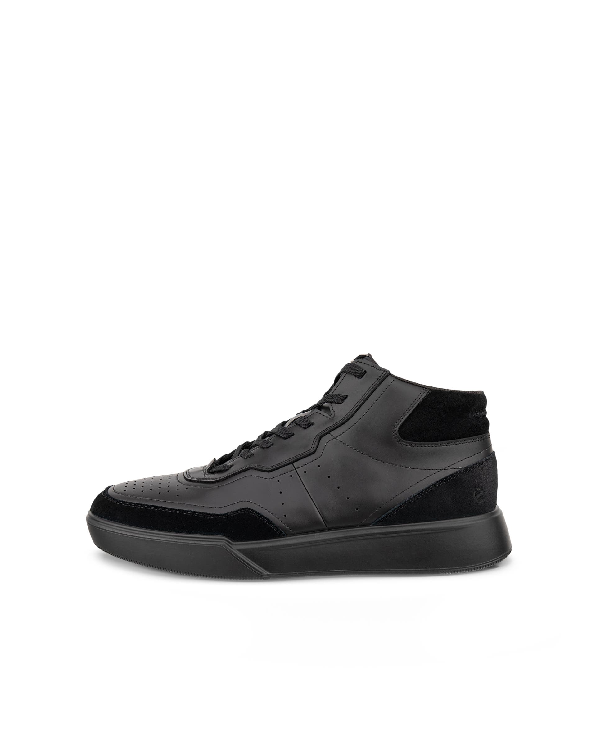 ECCO® STREET COURT Herren High Top-Ledersneaker - Schwarz - Outside