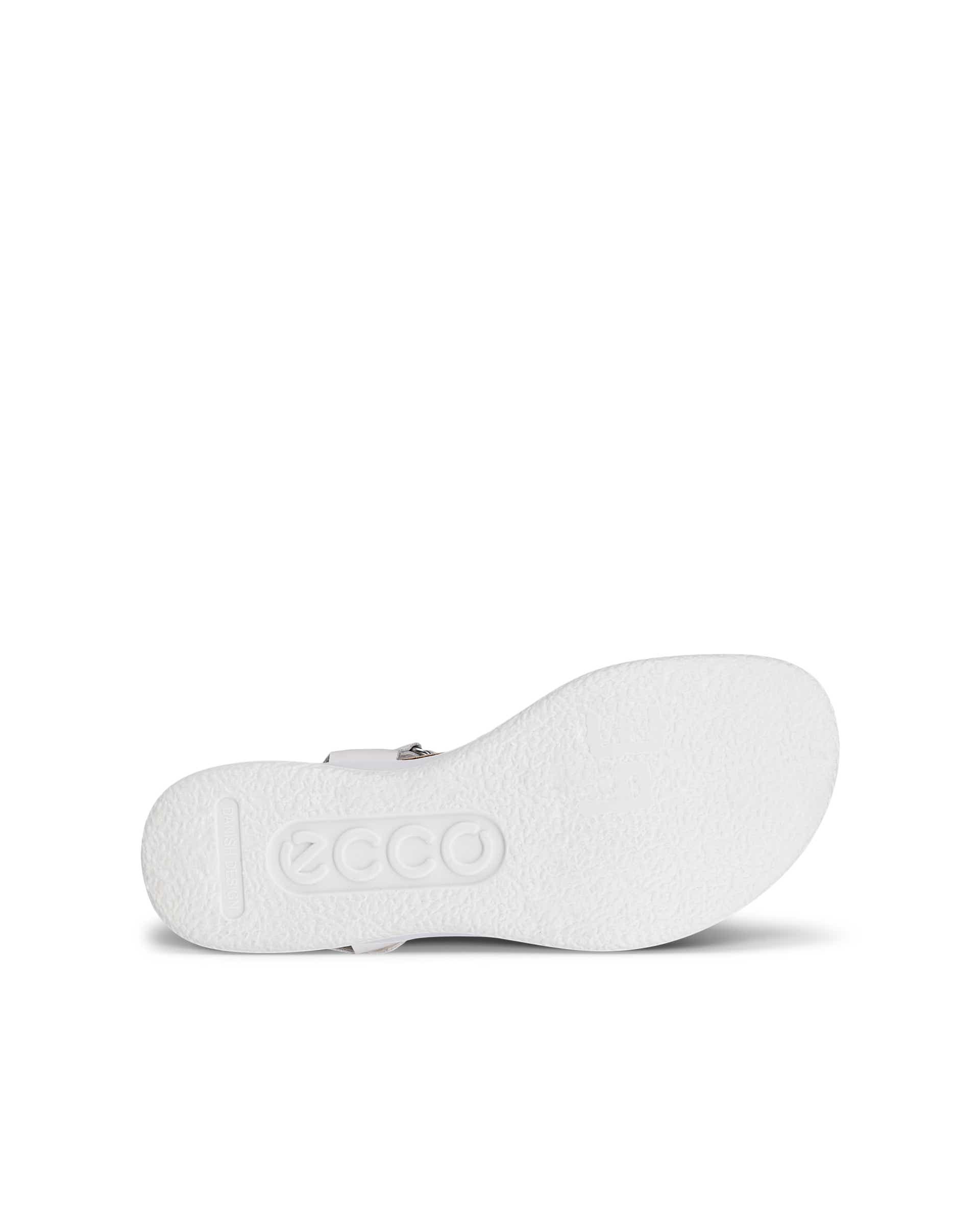 ECCO® FLOWT WEDGE CORK sandale compensée cuir pour femme - Blanc - Sole