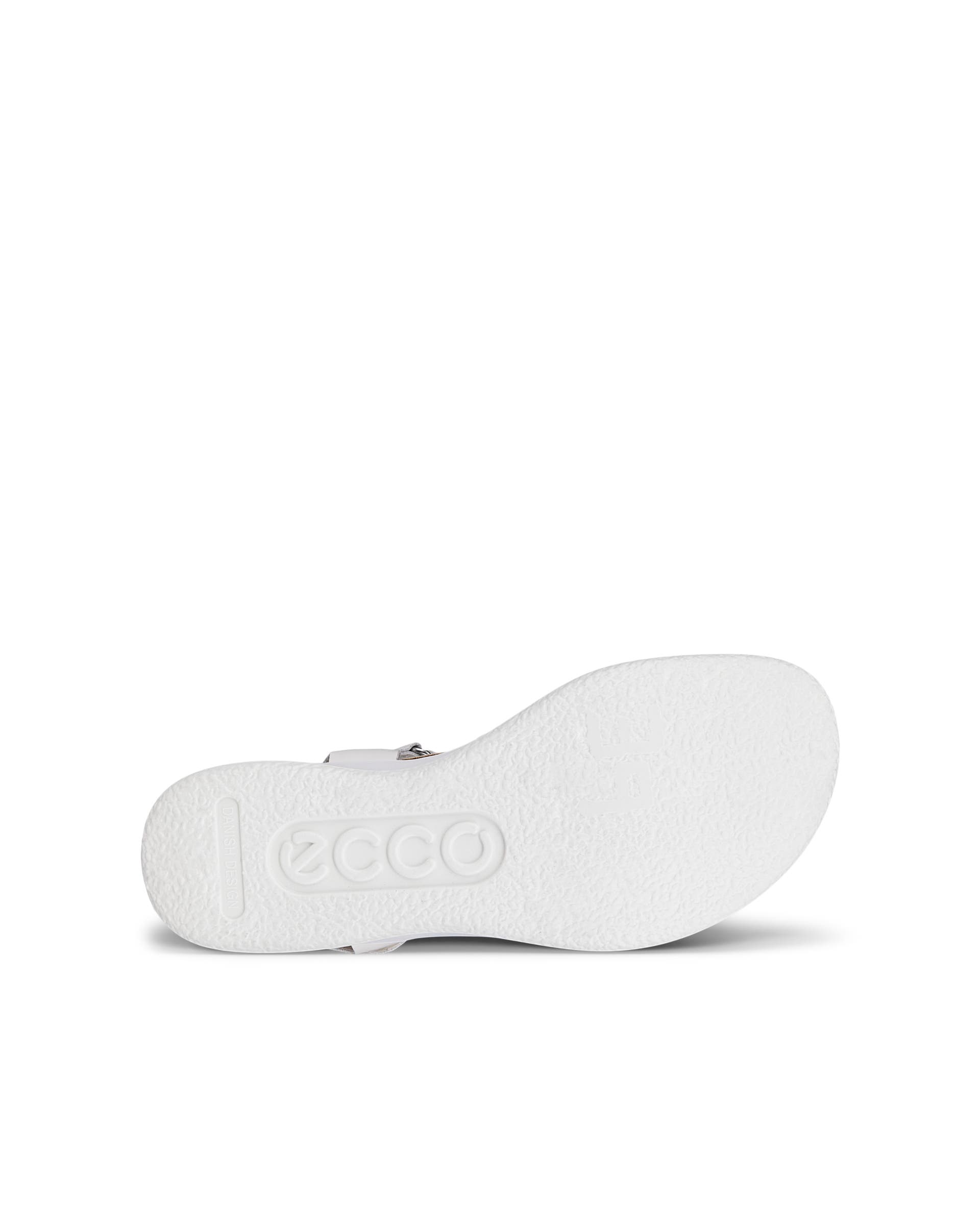 ECCO® FLOWT WEDGE CORK sandale compensée cuir pour femme - Blanc - Sole