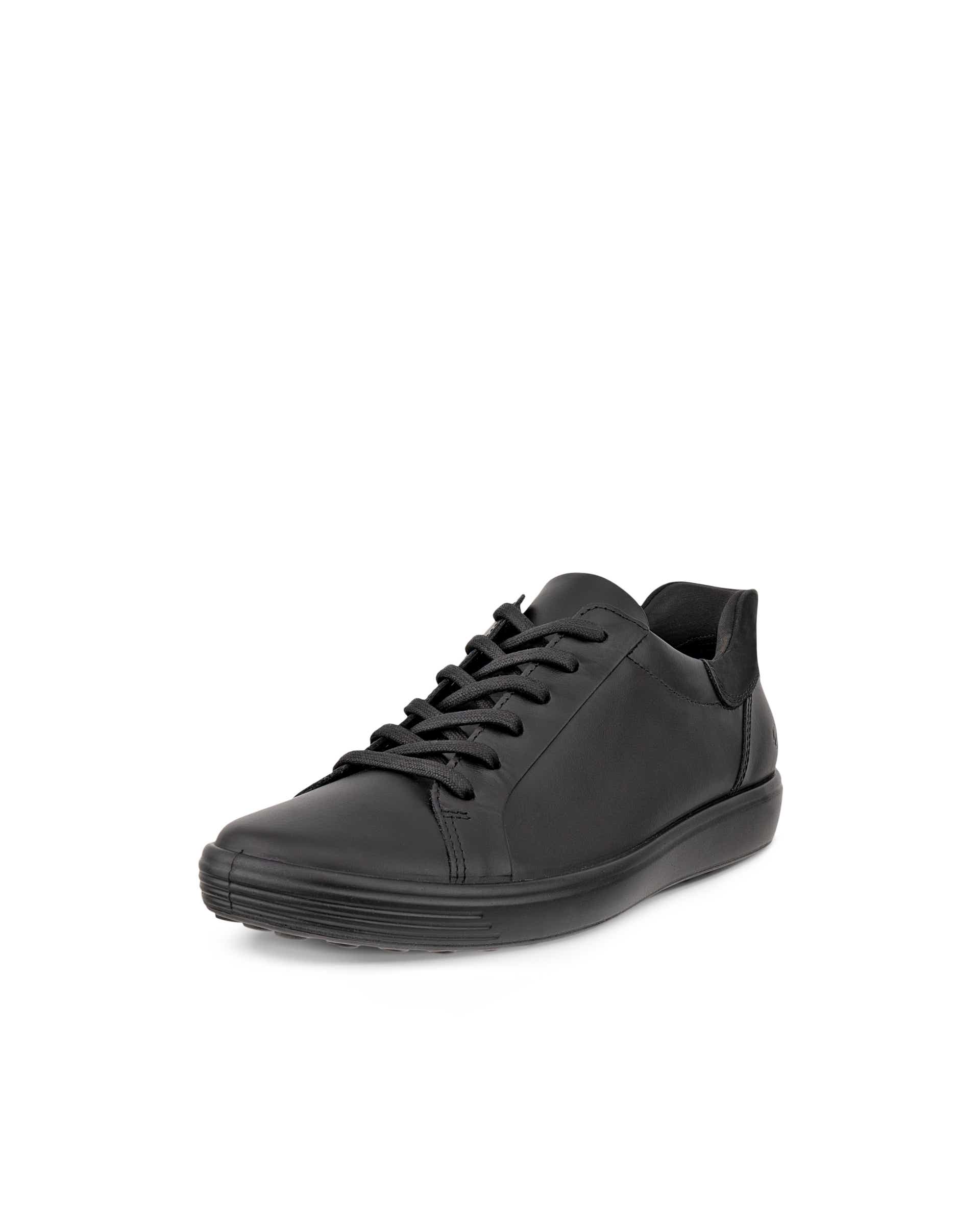 Women's ECCO® SOFT 7 Leather Trainer - Black - Main