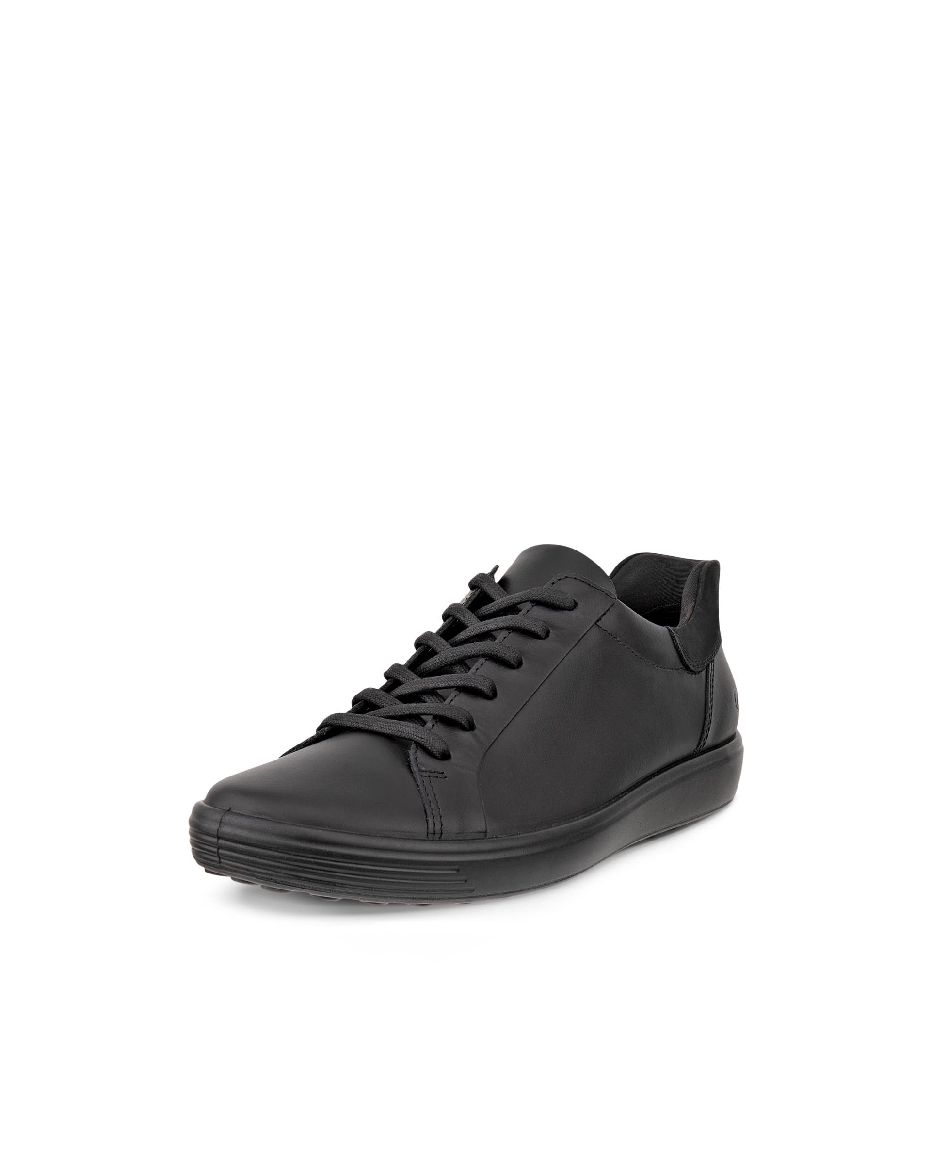 Women's ECCO® SOFT 7 Leather Trainer - Black - Main