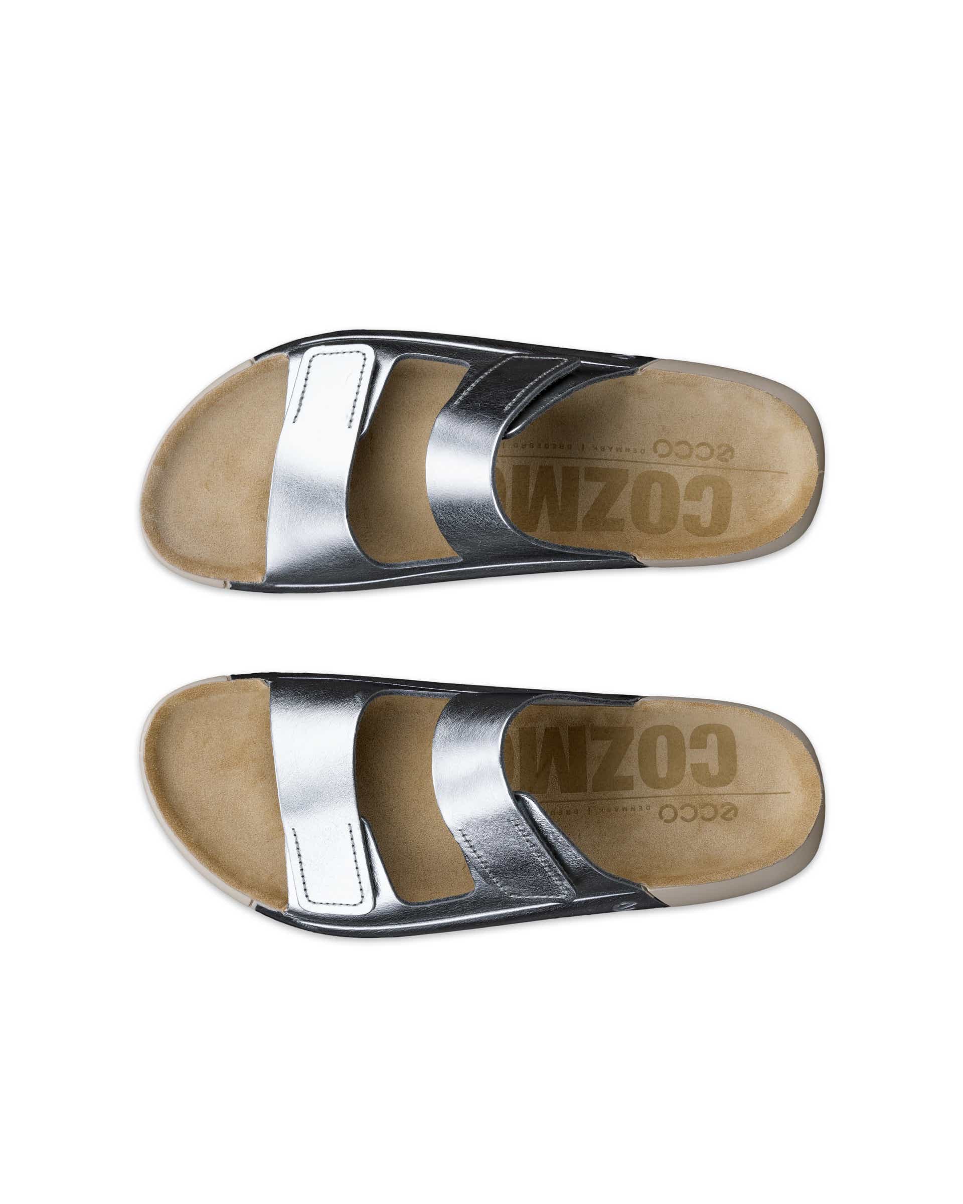 ECCO® Cozmo Skinnsandal med två remmar dam - Metallic - Top left pair
