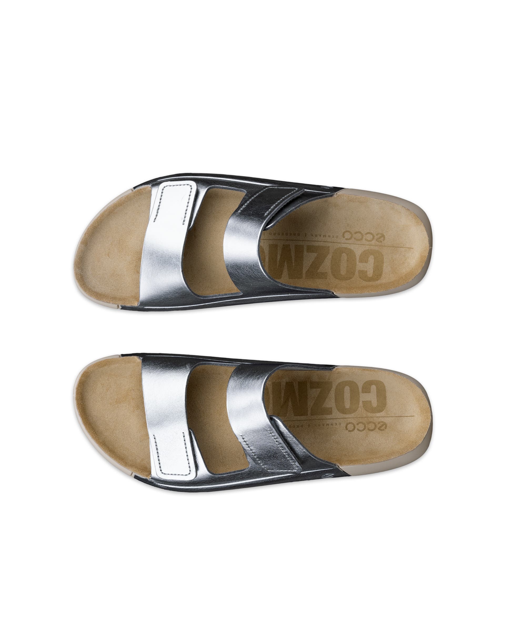 ECCO® Cozmo Skinnsandal med två remmar dam - Metallic - Top left pair