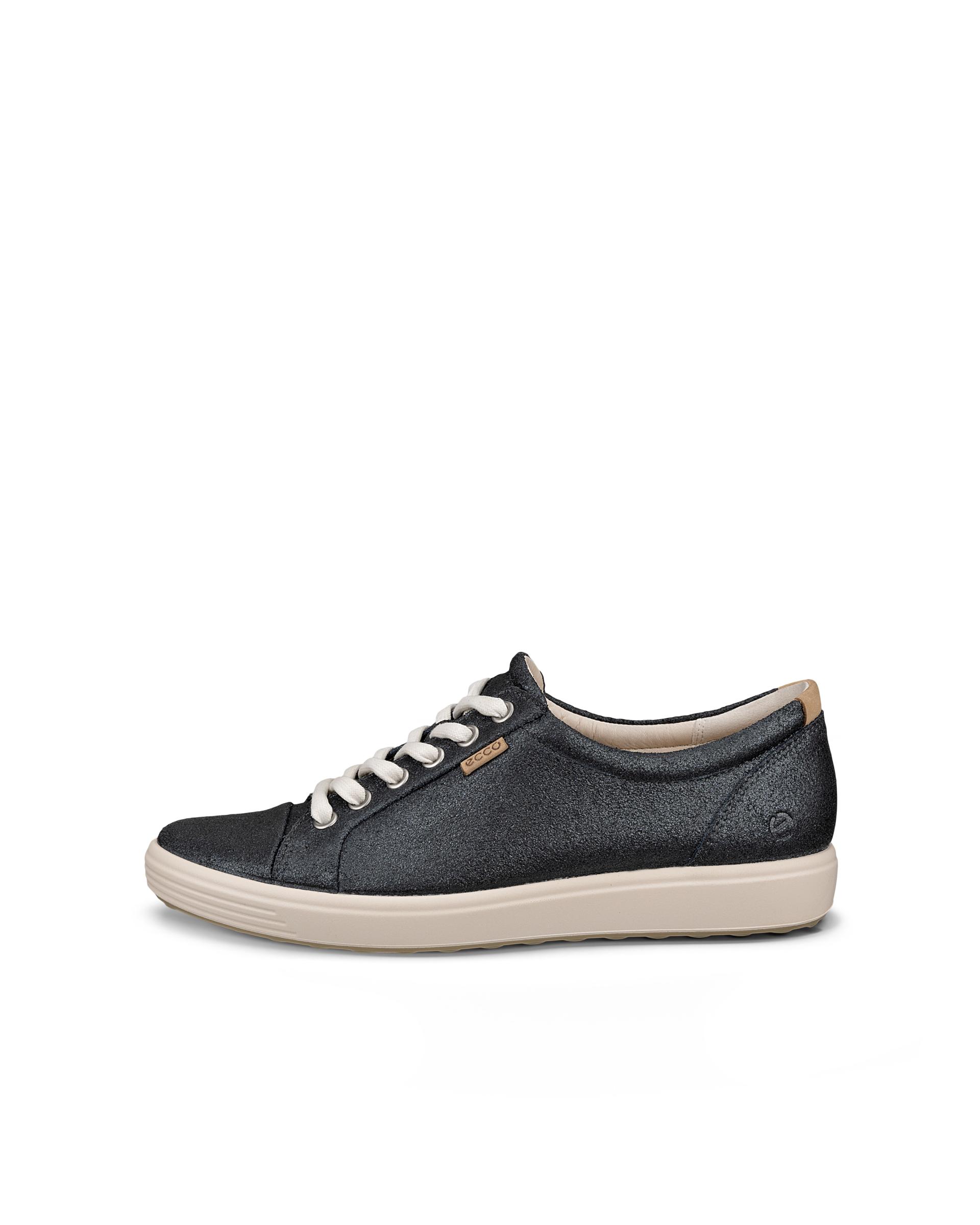 Women's ECCO® Soft 7 Nubuck Sneaker - Grey - Outside