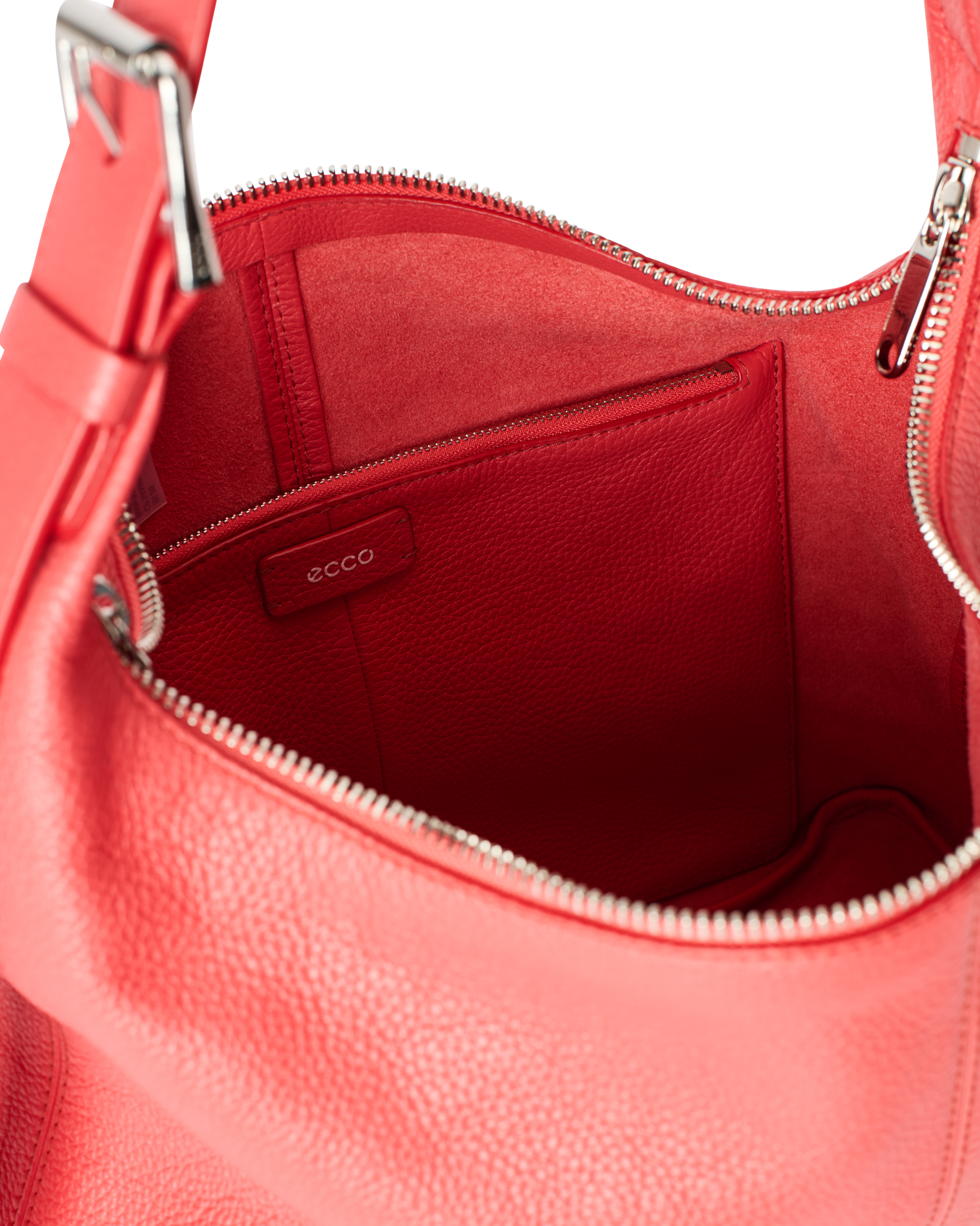ECCO Hobo Soft Pebbled レザーホーボーバッグ | レッド