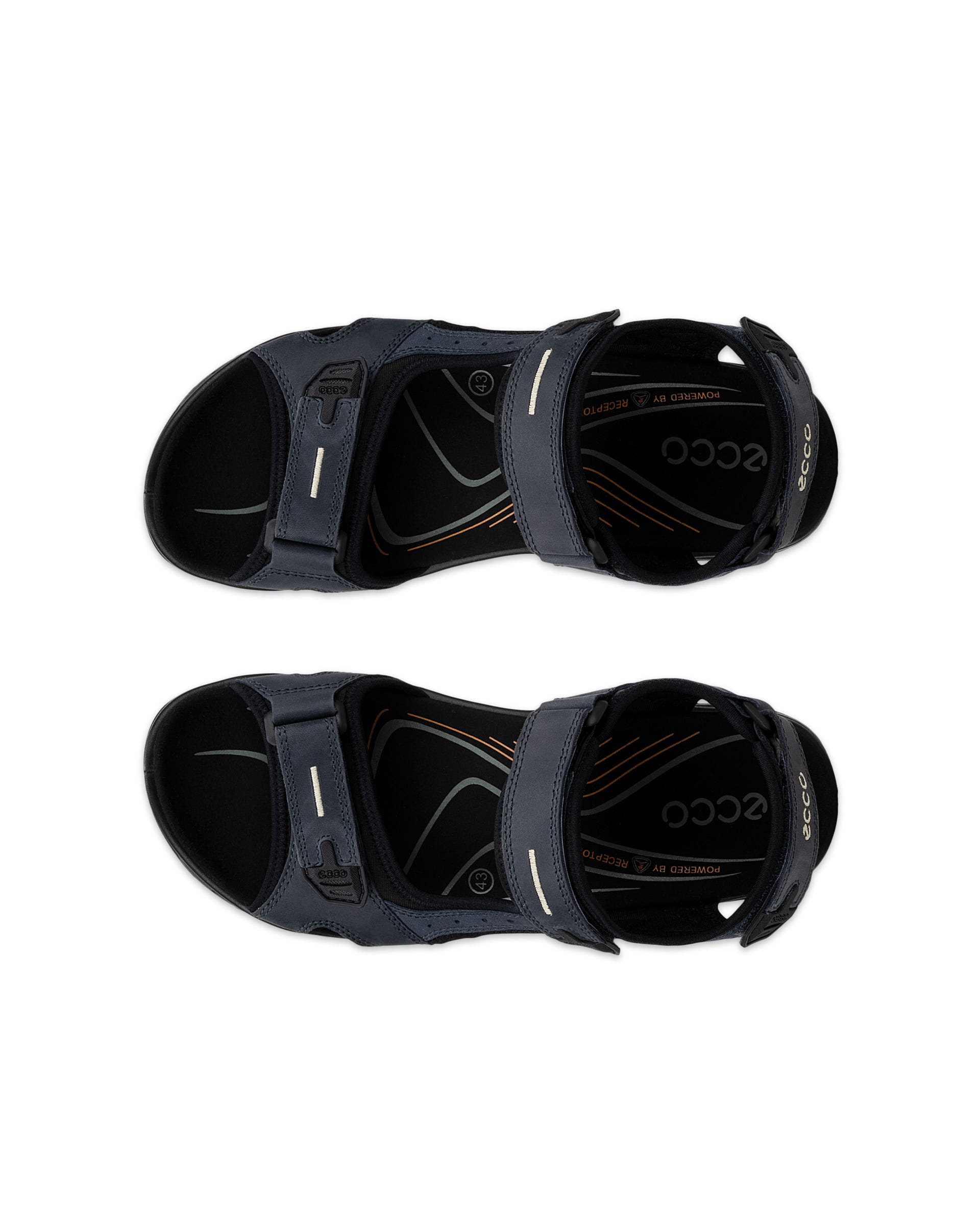 Pánske nubukové trekingové sandále ECCO® Offroad - Modrá - Top left pair