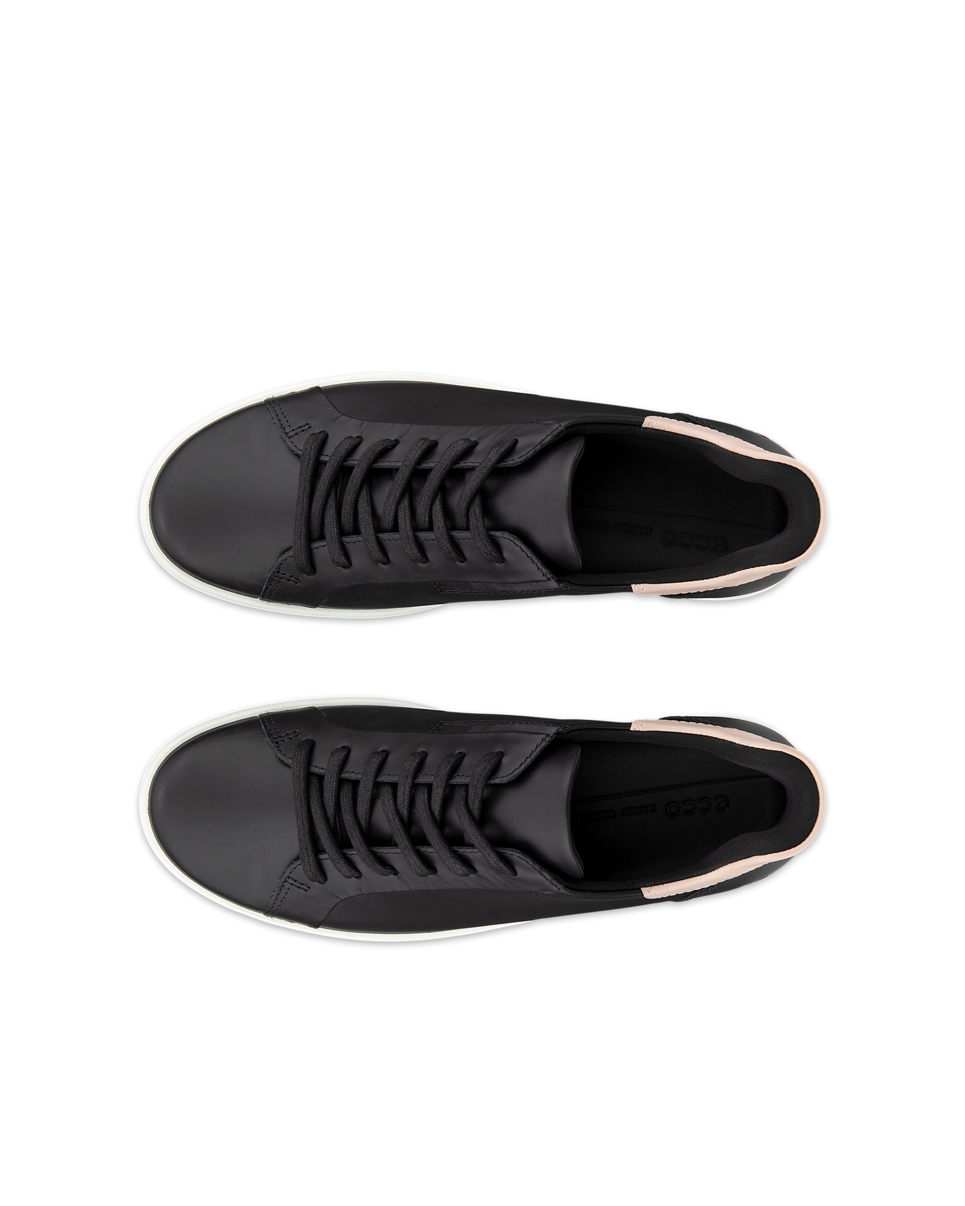 ECCO® Soft 7 női bőr sneaker - Fekete - Top left pair