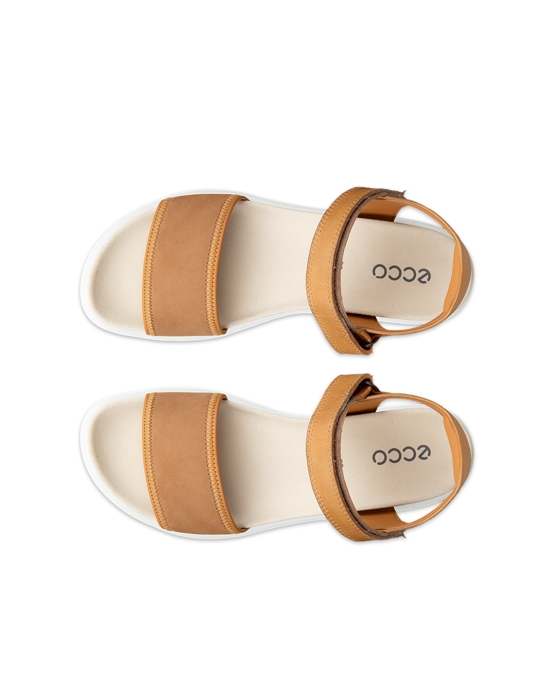 Women's ECCO® Soft Sandal Nubuck Two Strap Sandal | Brown