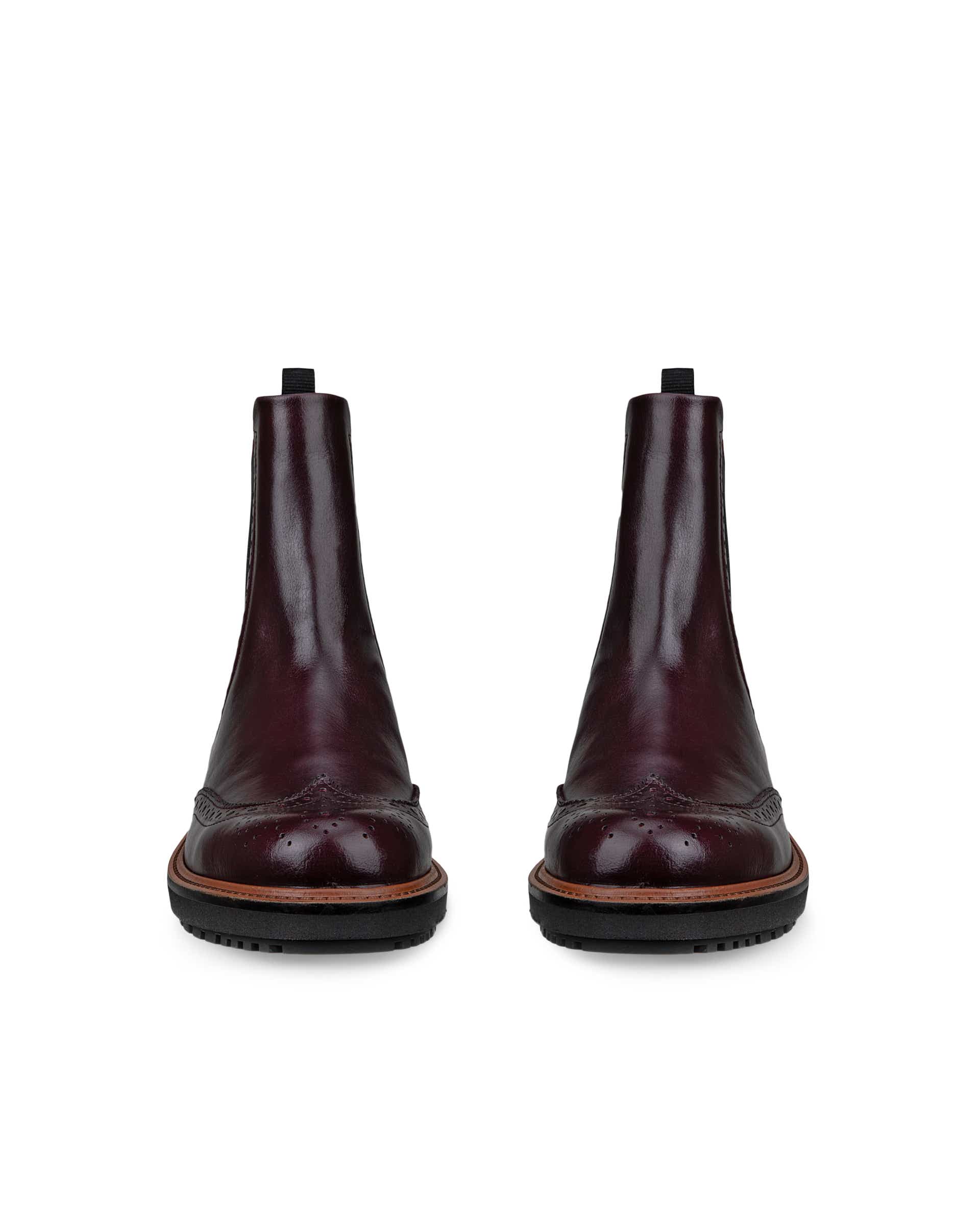 Women's ECCO® Metropole Oslo Leather Chelsea Boot - Red - Front pair