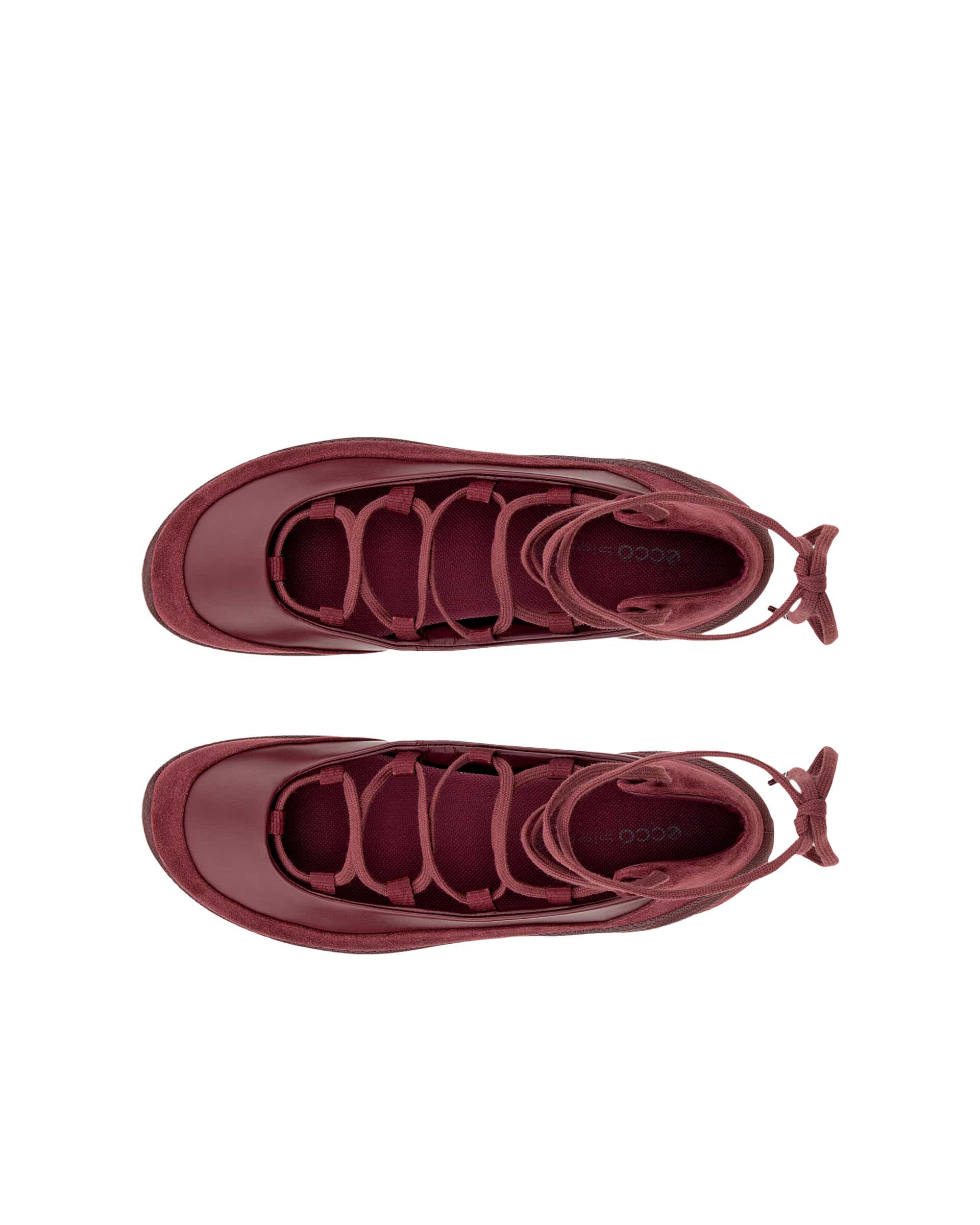 ECCO® BIOM LITE ballerines en cuir pour femme - Rouge - Top left pair