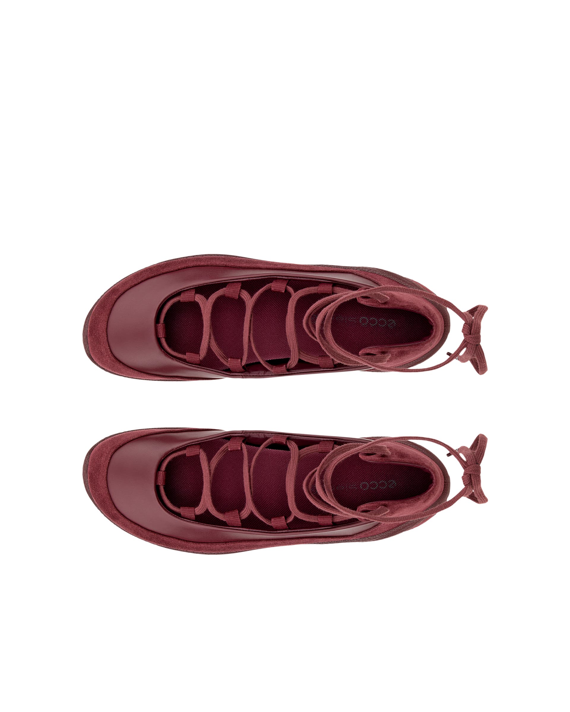ECCO® BIOM LITE ballerines en cuir pour femme - Rouge - Top left pair