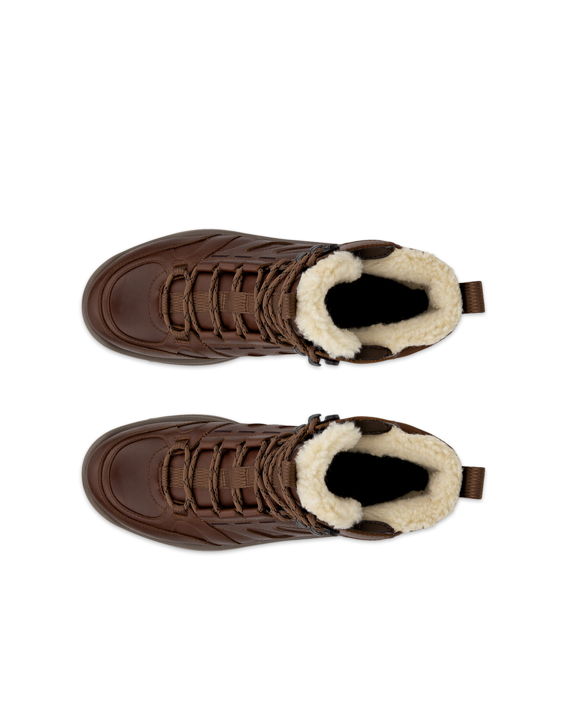 Women's ECCO® Offroad Leather Waterproof Mid-Cut Outdoor Boot - Brown - Top left pair