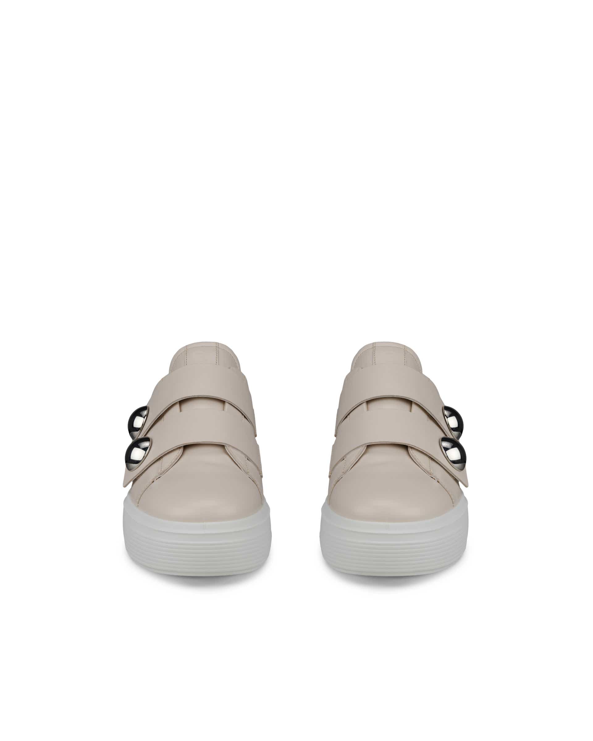 ECCO Street Platform ウィメンズ レザースニーカー - ベージュ - Front pair