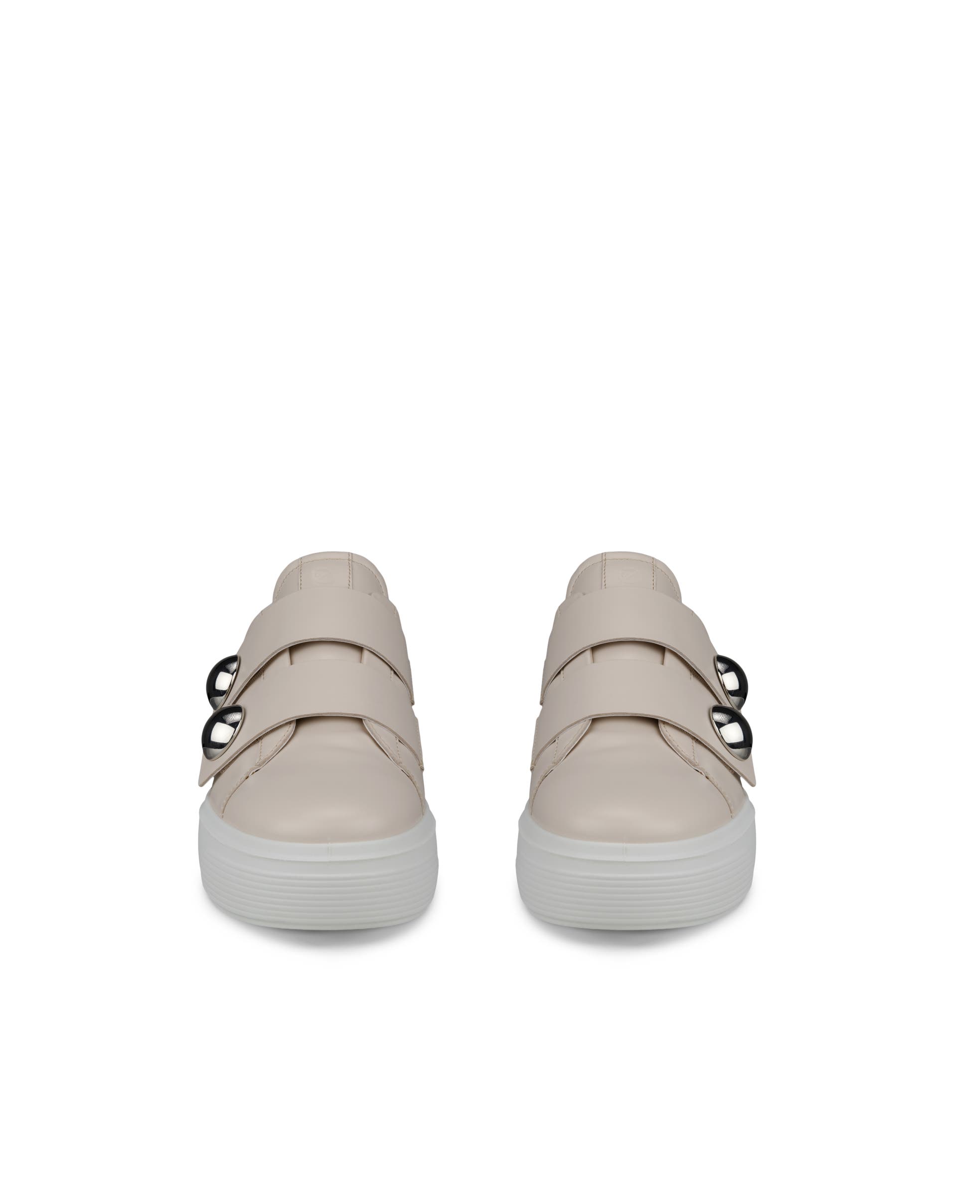 ECCO Street Platform ウィメンズ レザースニーカー - ベージュ - Front pair