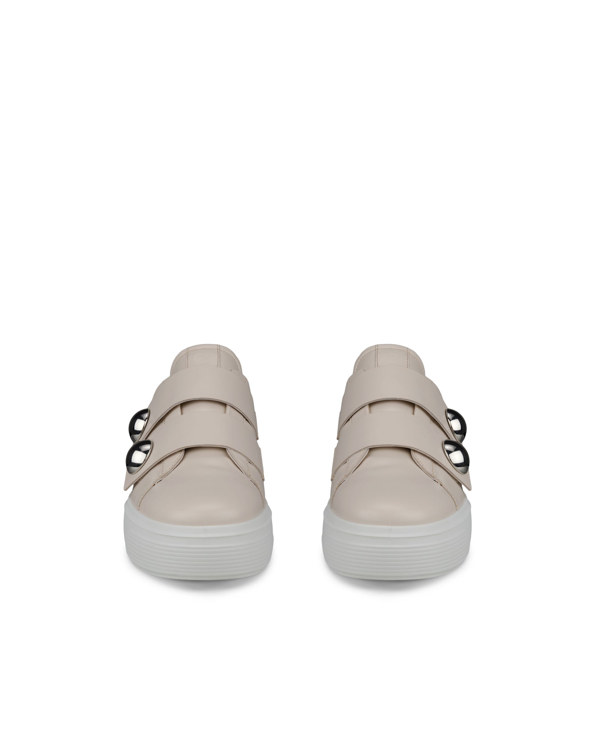 ECCO Street Platform ウィメンズ レザースニーカー - ベージュ - Front pair