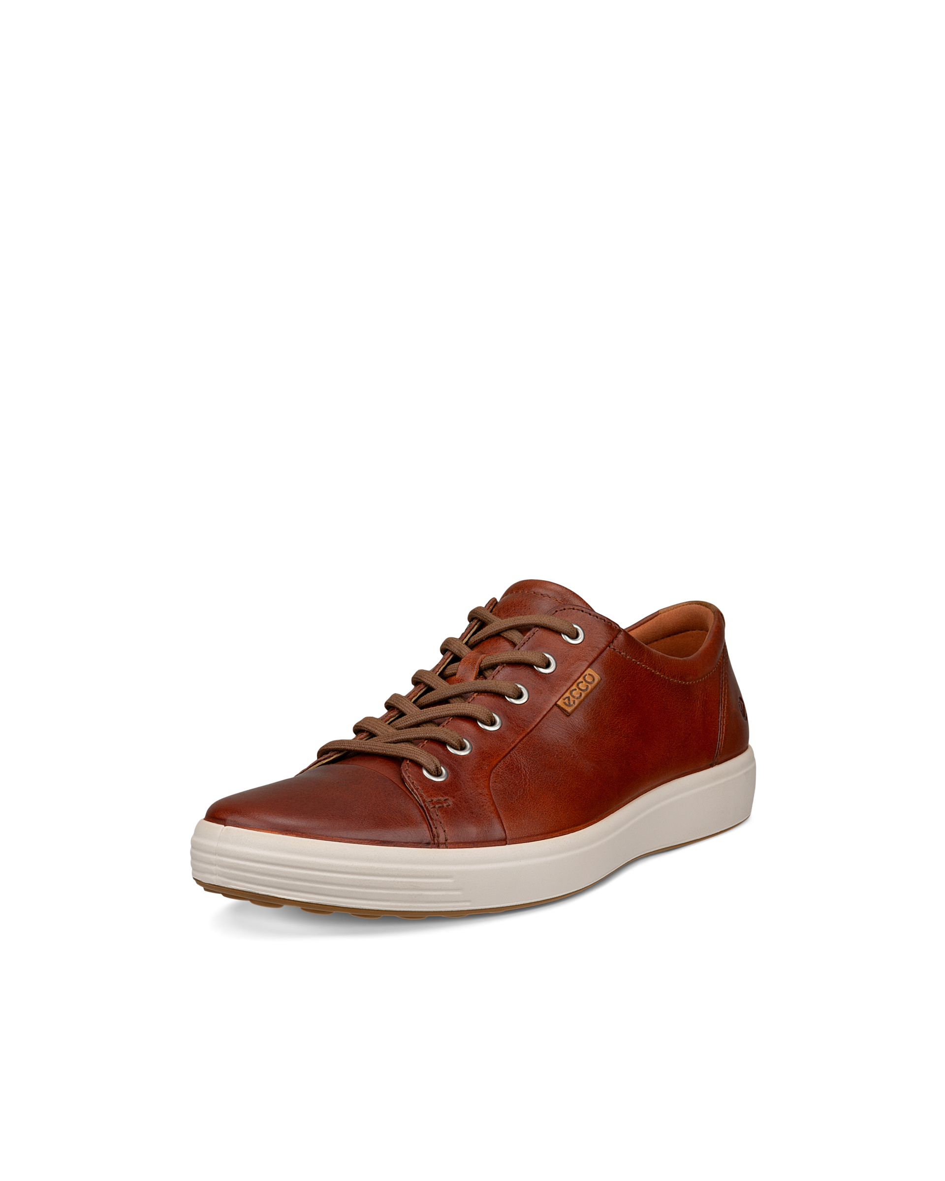 ECCO® Soft 7 baskets en cuir pour homme - Marron - Main