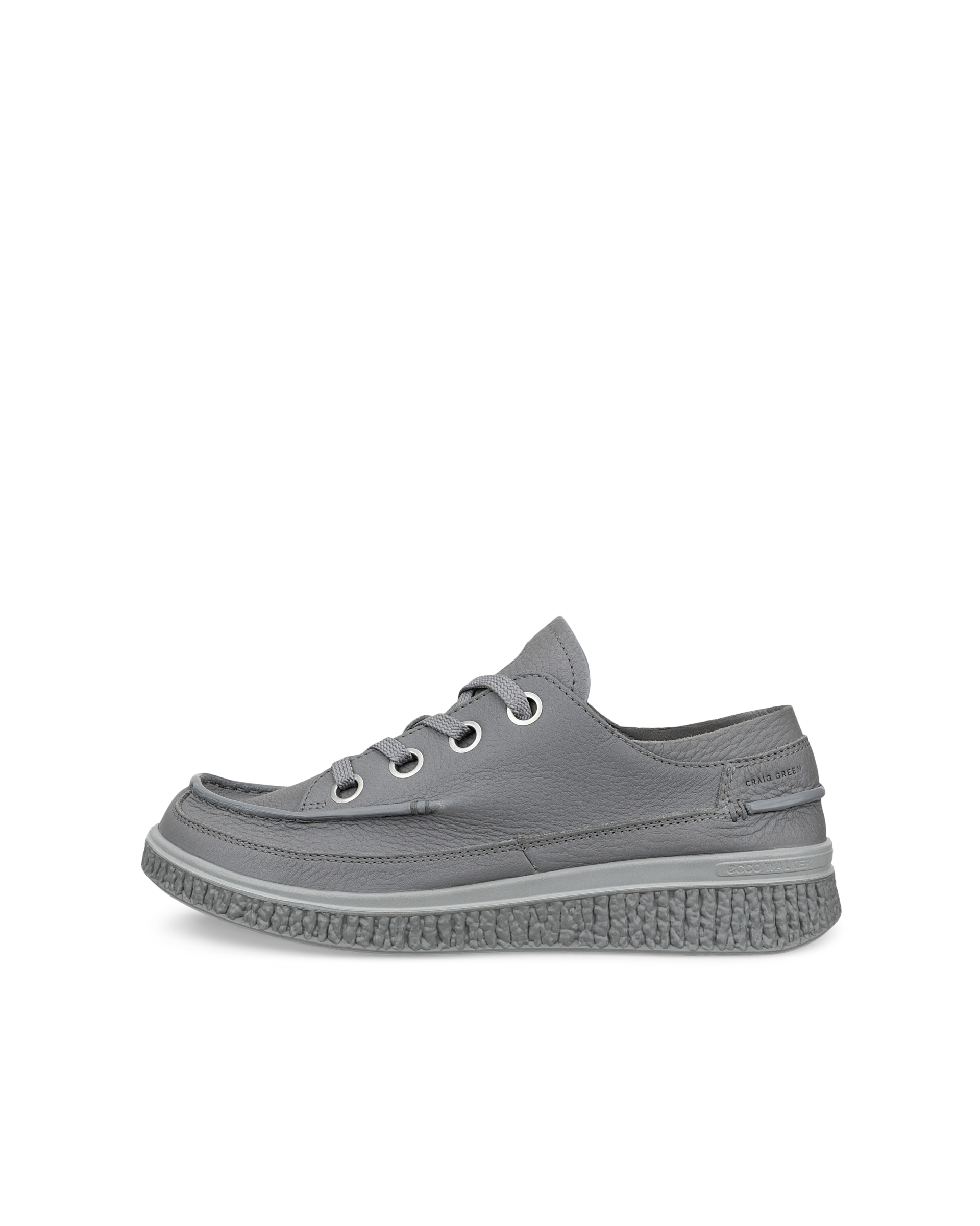 ECCO CG WALKER - Men's Leather Moc-Toe Shoe - Grey - 45