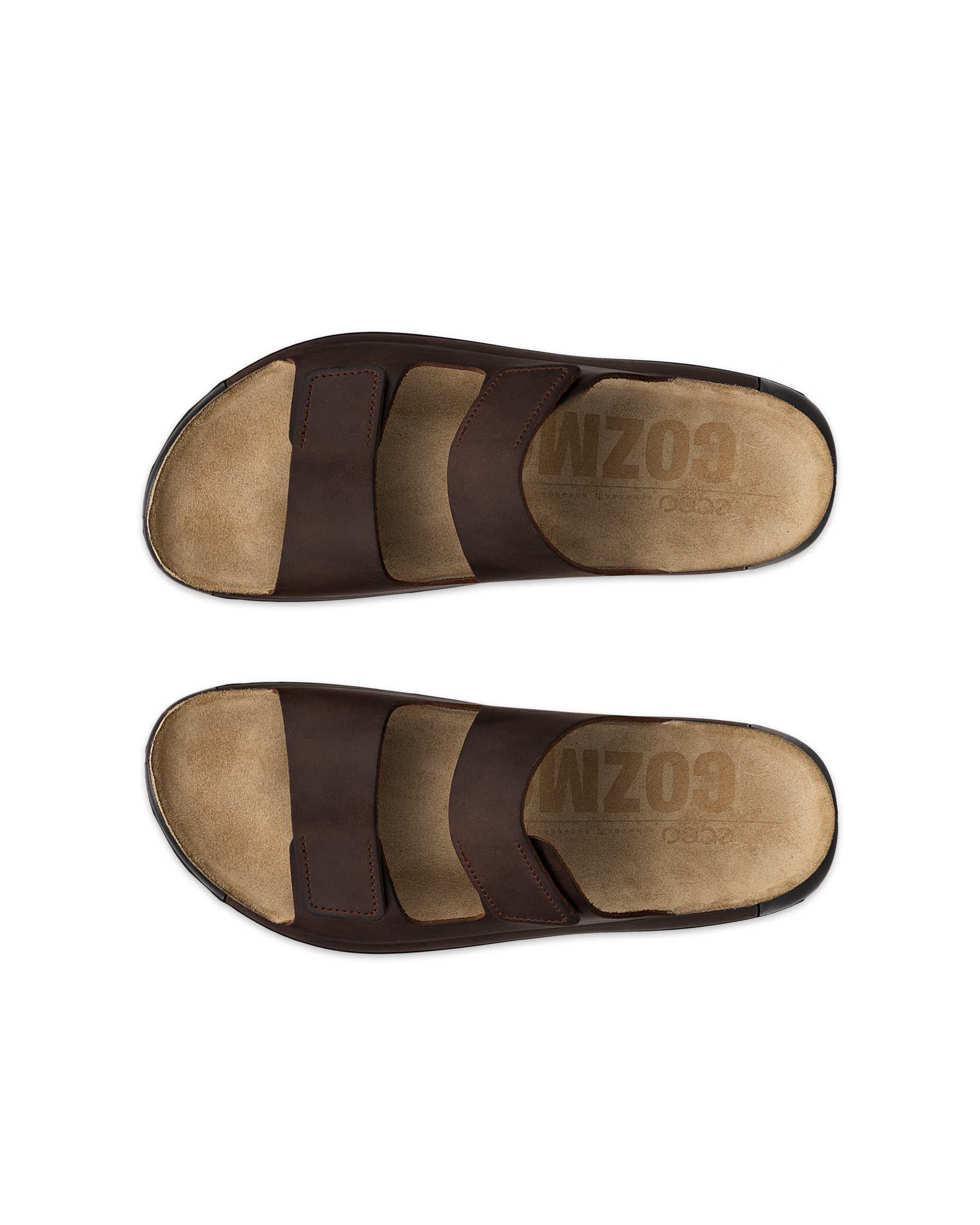 Sandalias con dos tiras de nobuk  ECCO® Cozmo para hombre - Marrón - Top left pair