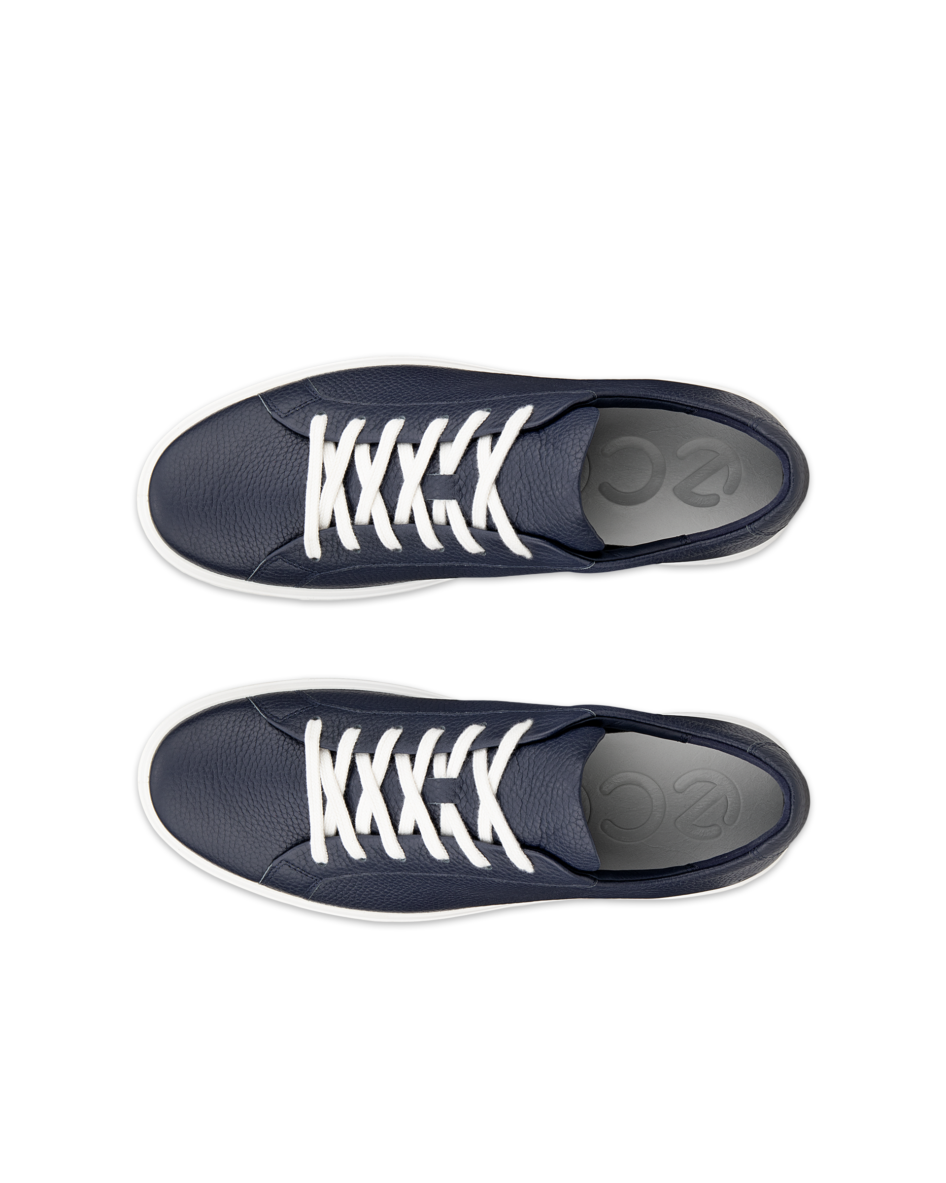 ECCO® Soft 60 baskets en cuir pour homme - Bleu - Top left pair